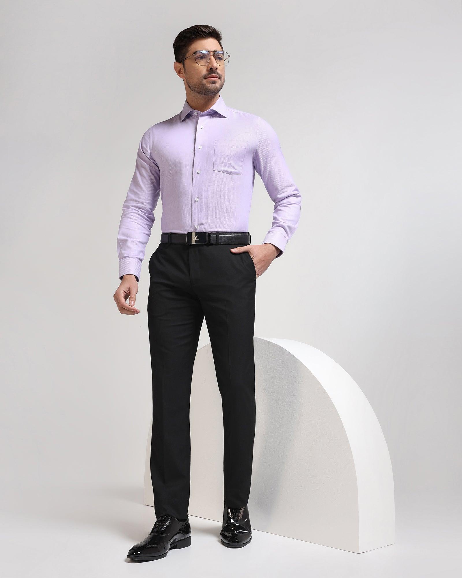 Formal Lilac Textured Shirt - Mater - Blackberrys