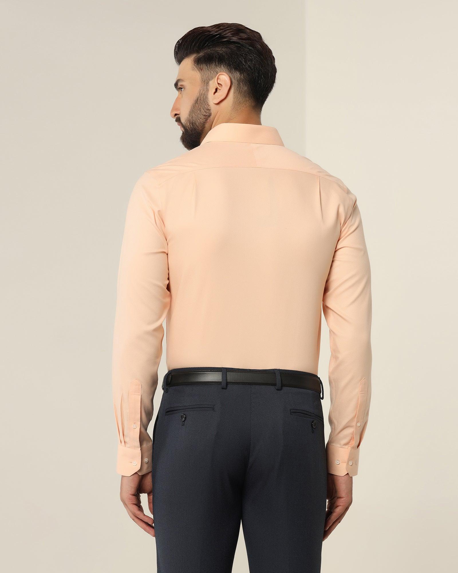 Textured Formal Shirt In Peach (Dofon) - Blackberrys