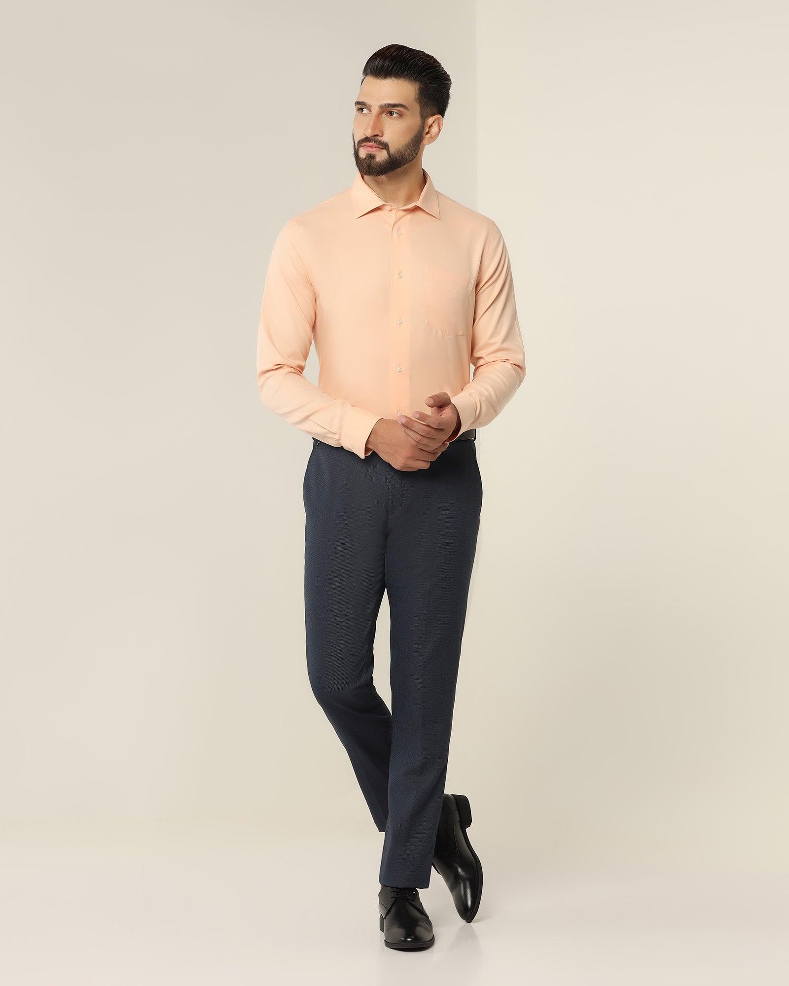 Textured Formal Shirt In Peach (Dofon) - Blackberrys