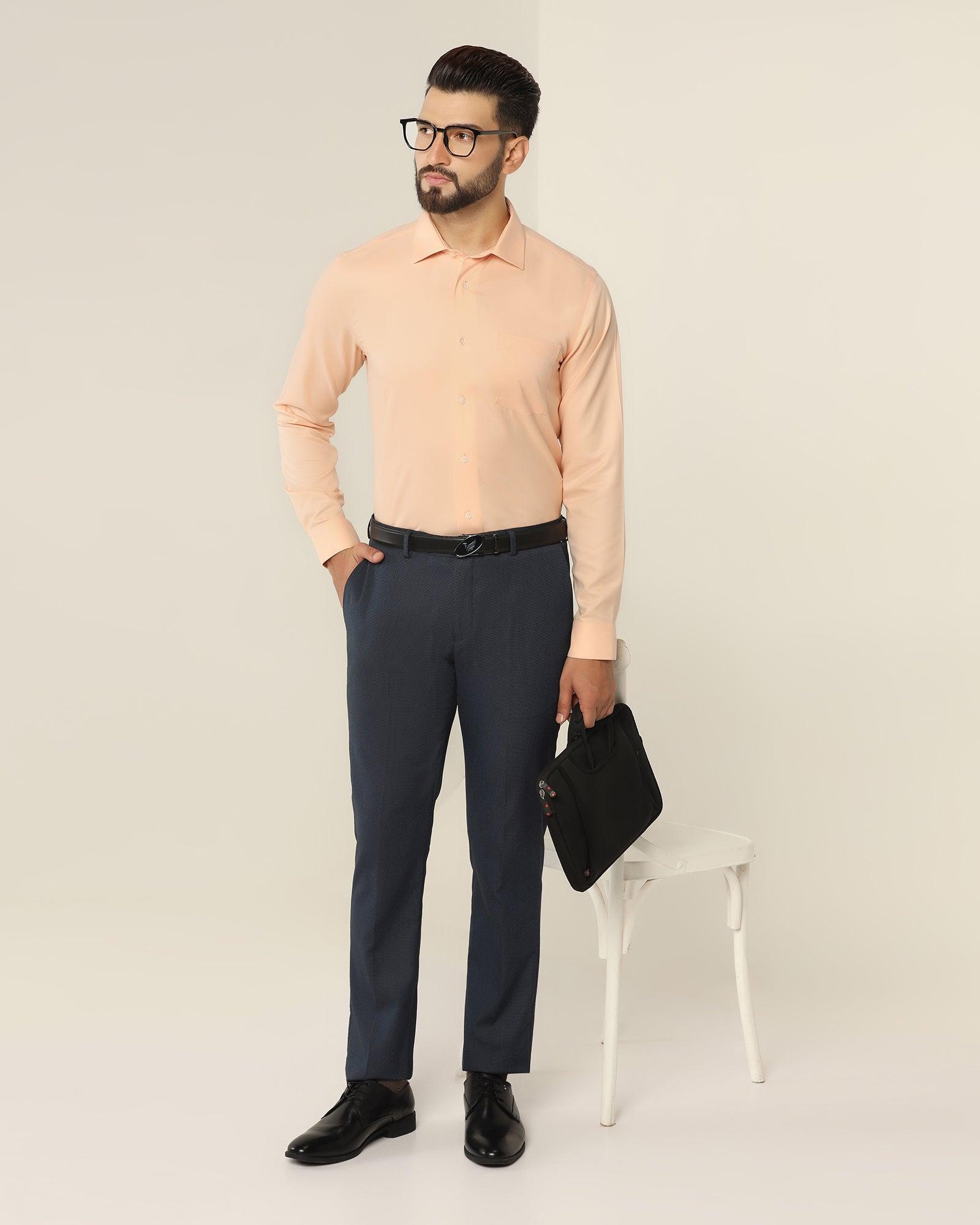 Textured Formal Shirt In Peach (Dofon) - Blackberrys