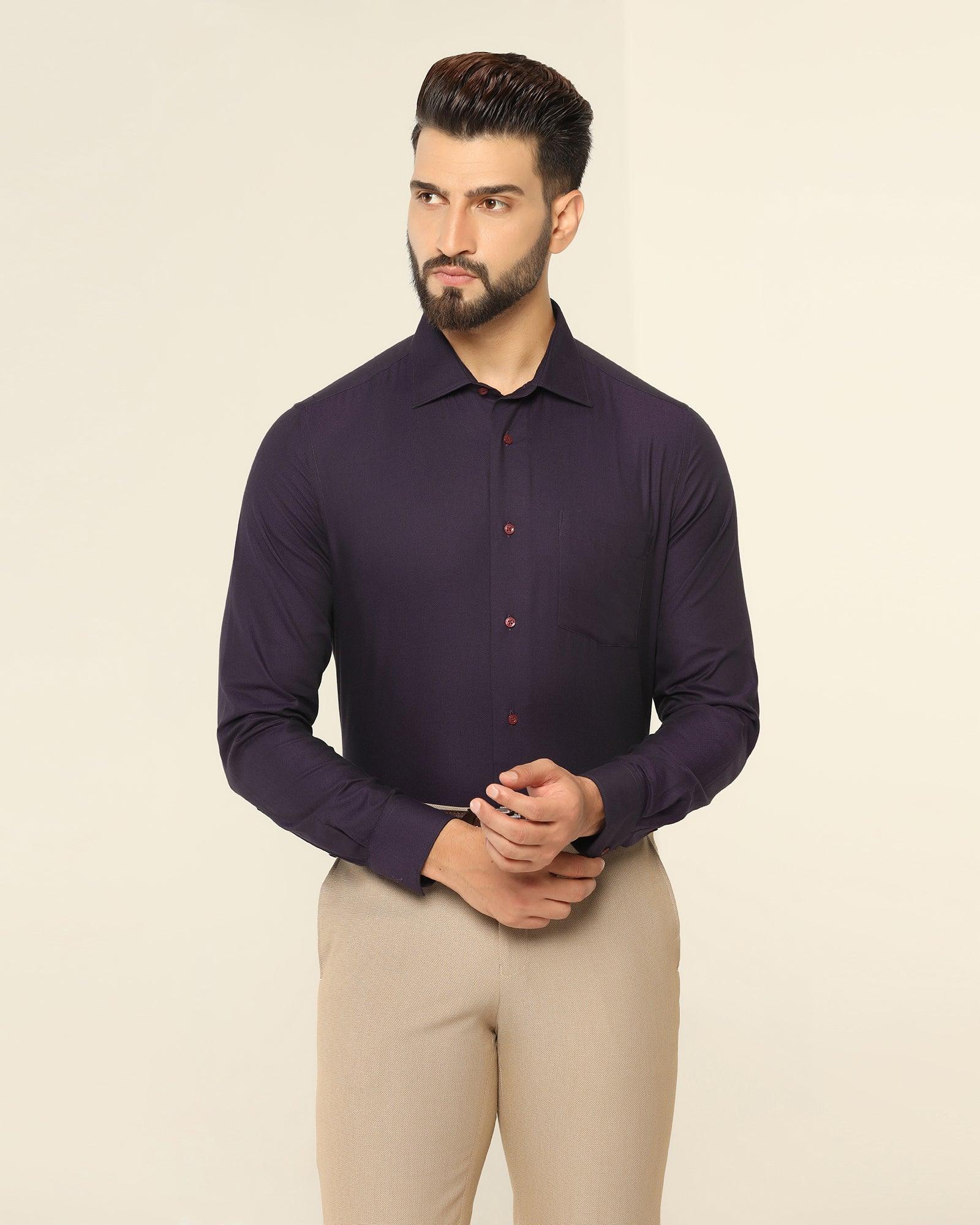Textured Formal Shirt In Purple (Setal) - Blackberrys