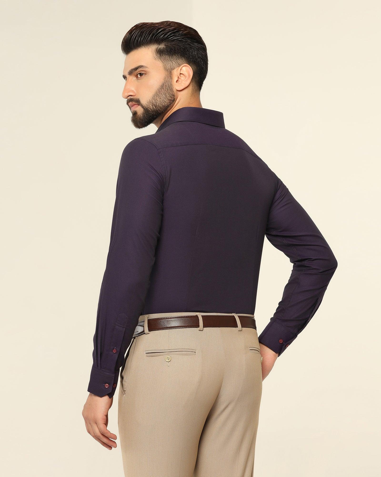 Textured Formal Shirt In Purple (Setal) - Blackberrys