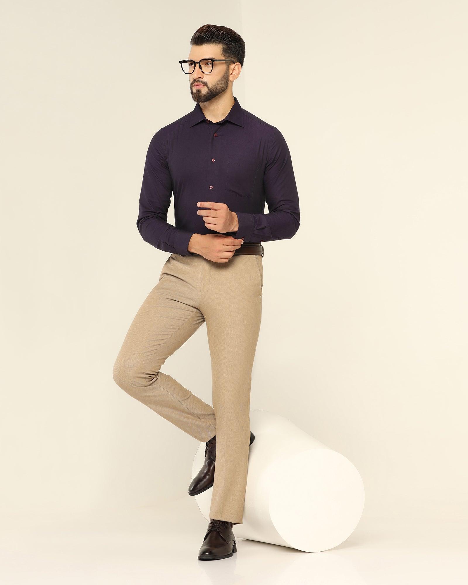 Textured Formal Shirt In Purple (Setal) - Blackberrys