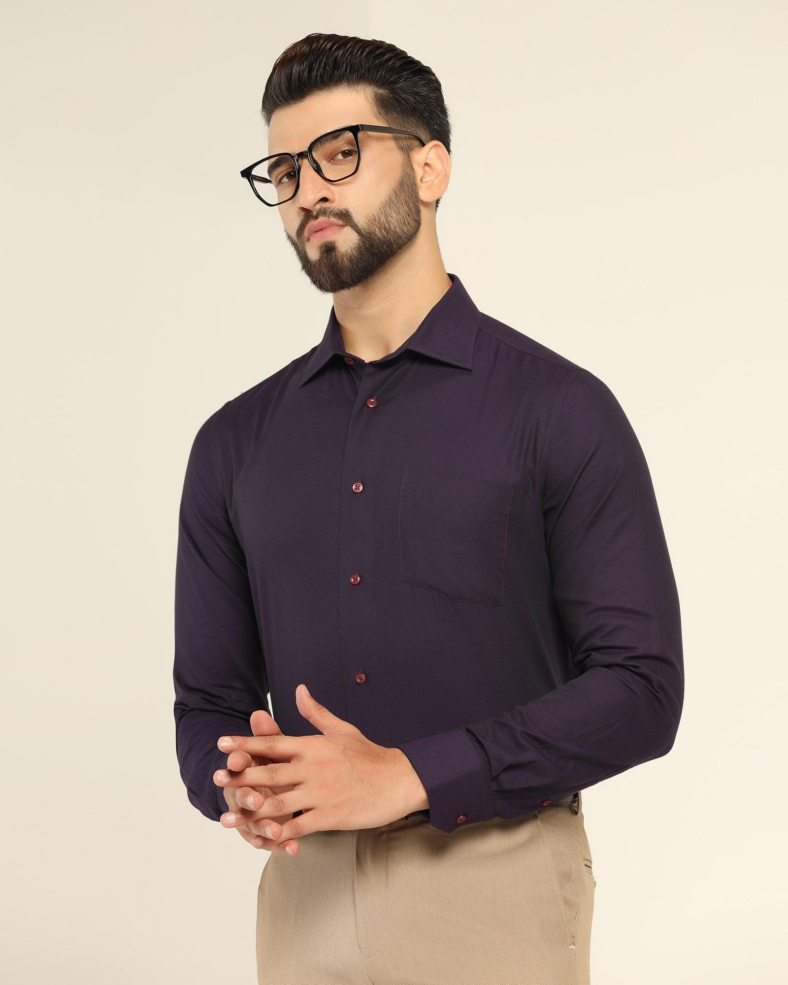 Textured Formal Shirt In Purple (Setal) - Blackberrys