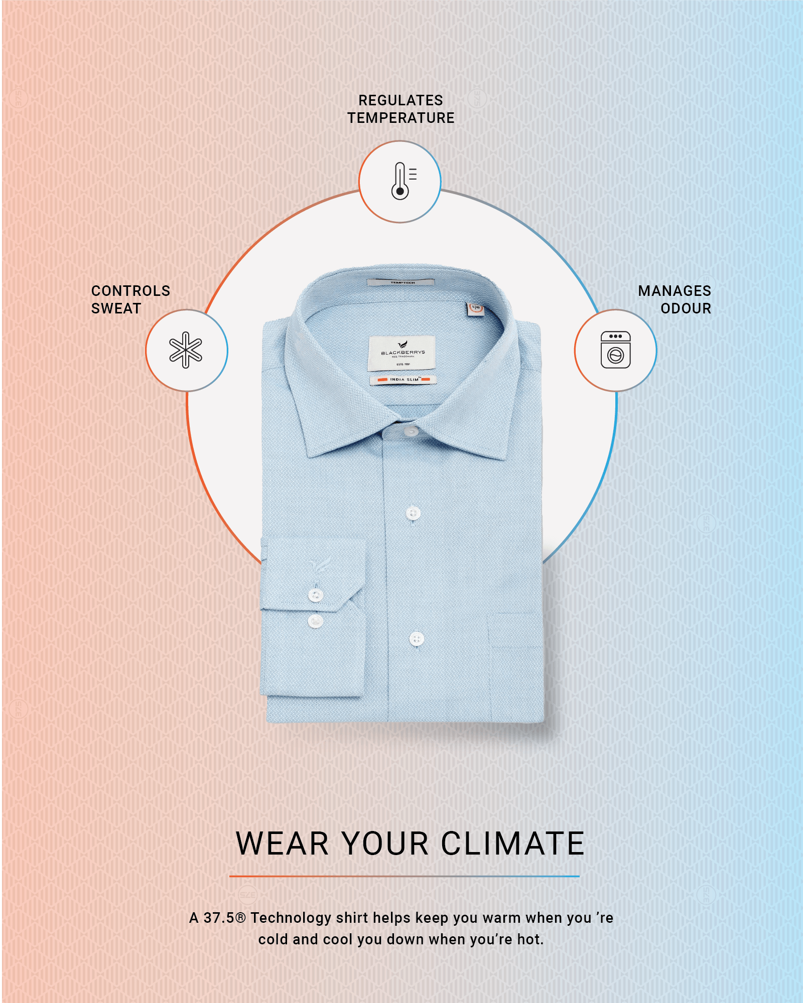 Textured Formal Shirt In Sky Blue (Pound) - Blackberrys