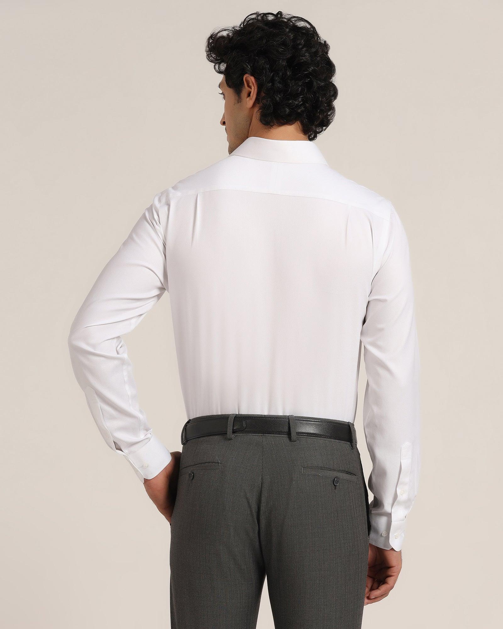 Non Iron Formal White Textured Shirt - Dofon - Blackberrys