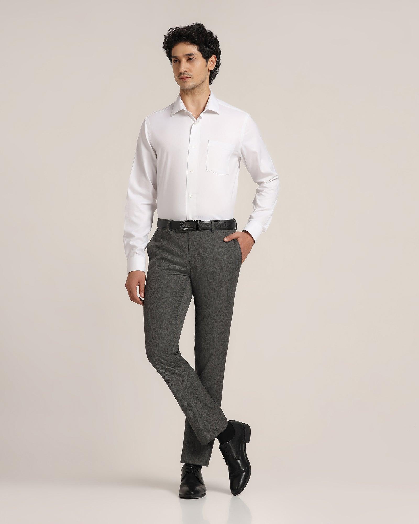 Non Iron Formal White Textured Shirt - Dofon - Blackberrys