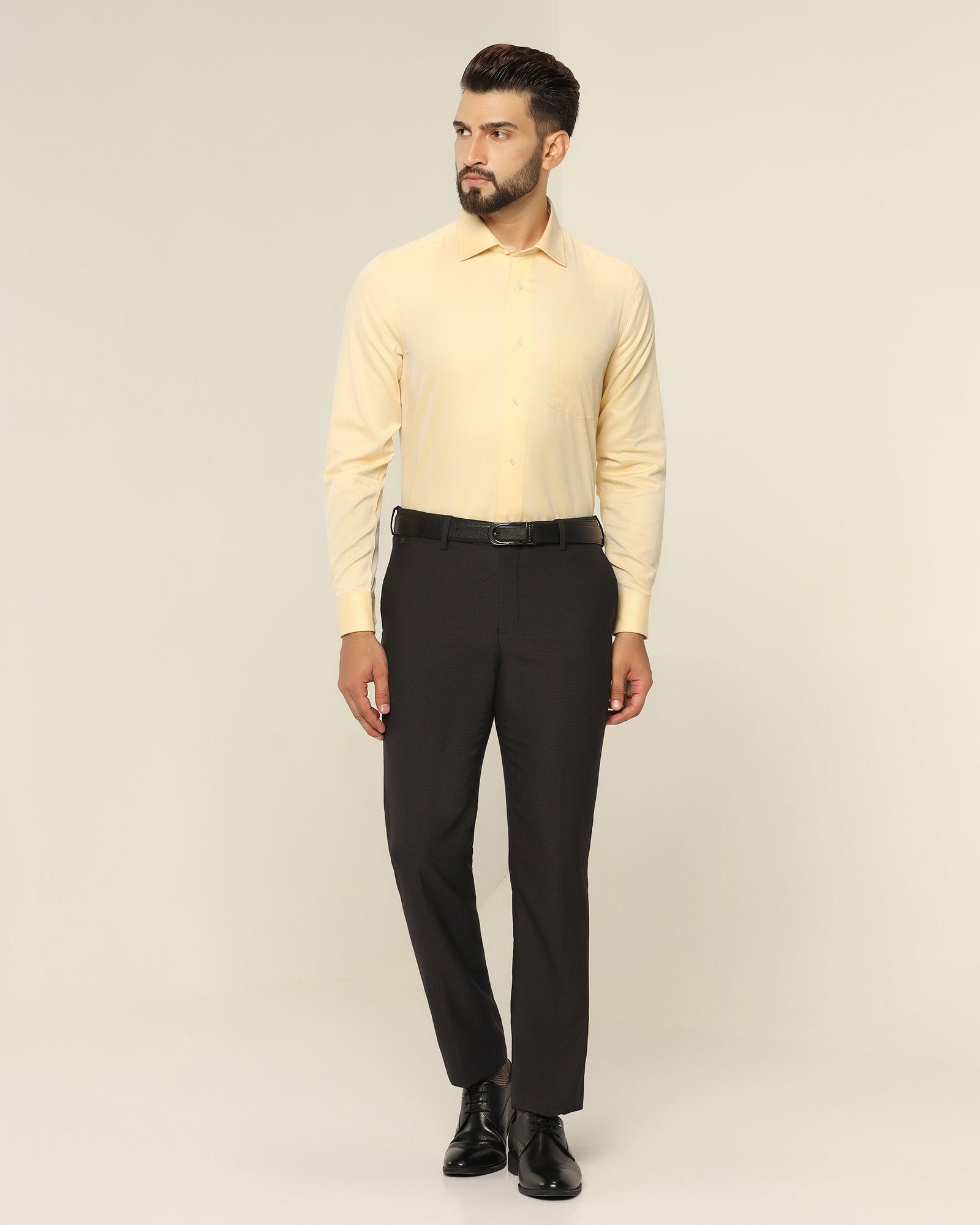 Textured Formal Shirt In Yellow (Pound) - Blackberrys
