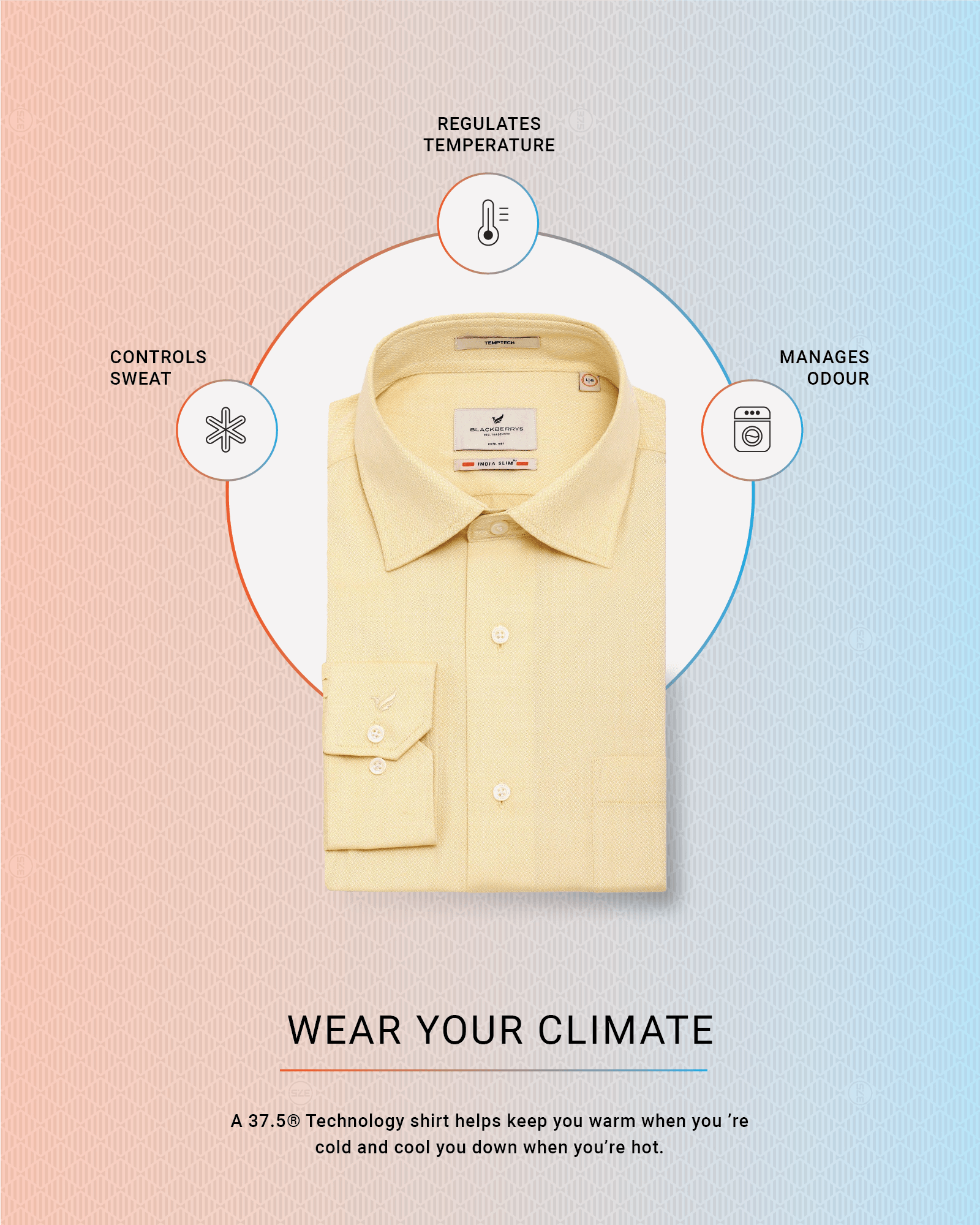 Textured Formal Shirt In Yellow (Pound) - Blackberrys