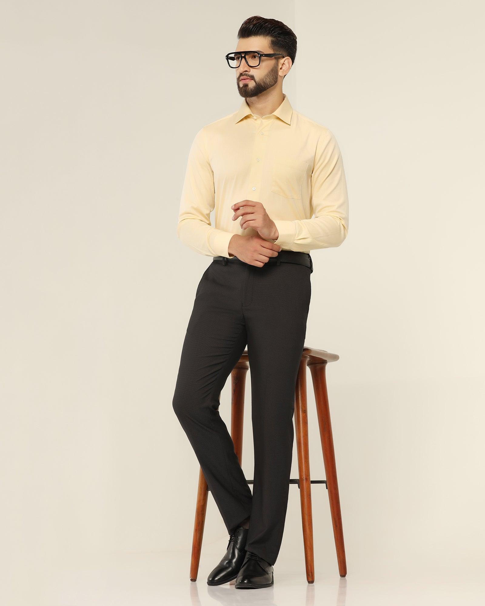 Textured Formal Shirt In Yellow (Pound) - Blackberrys