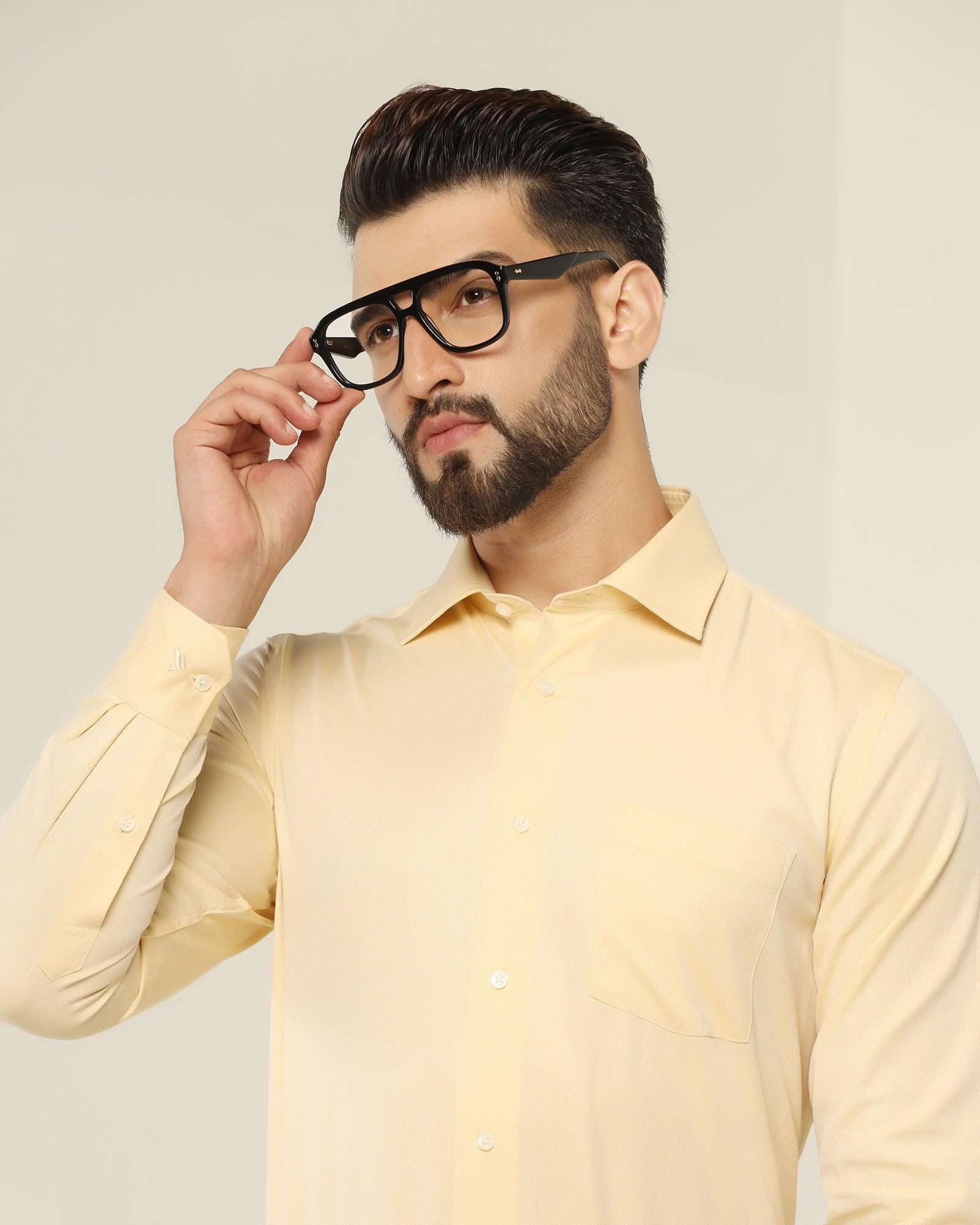 Textured Formal Shirt In Yellow (Pound) - Blackberrys
