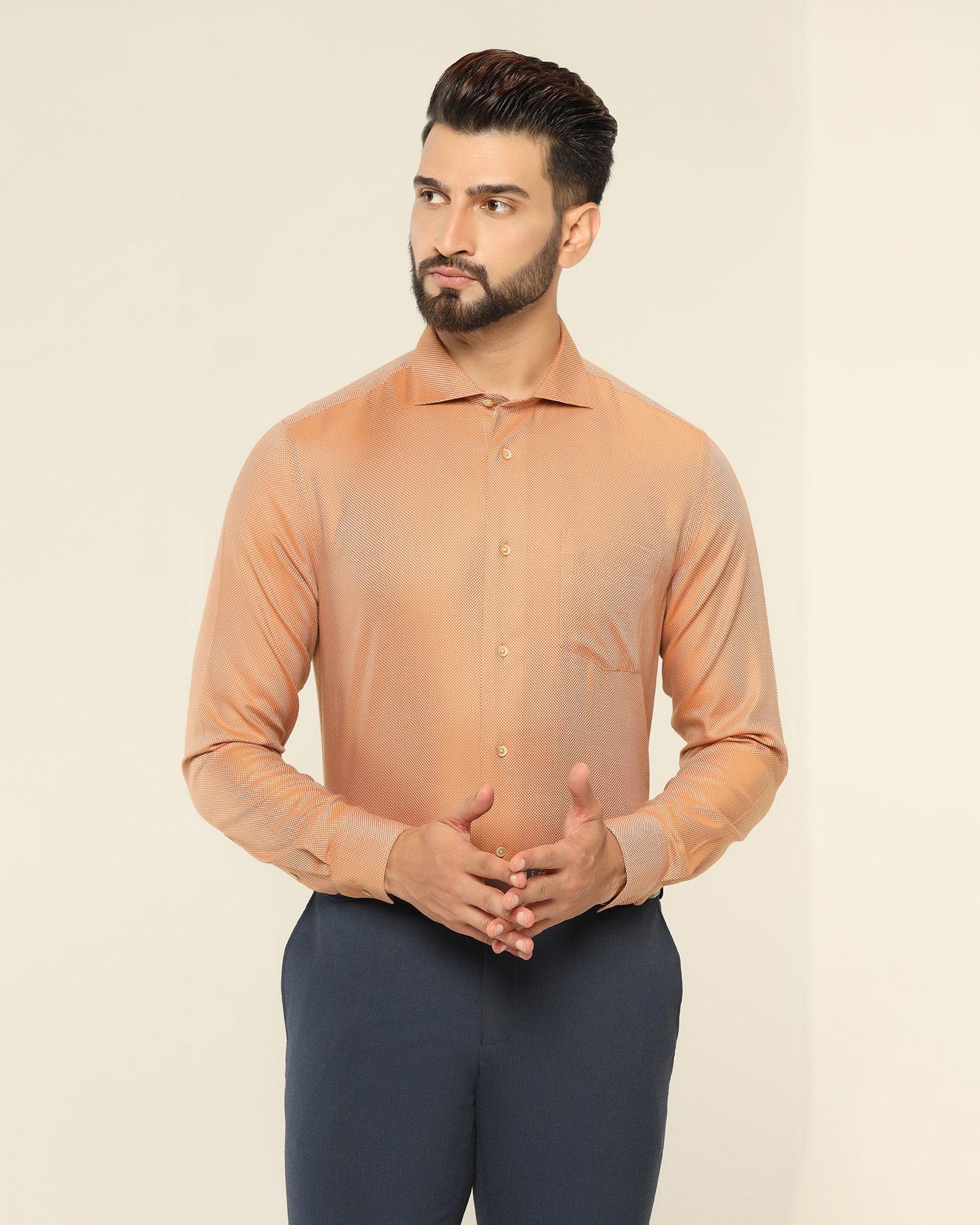 Textured Formal Shirt In Yellow (Quint) - Blackberrys