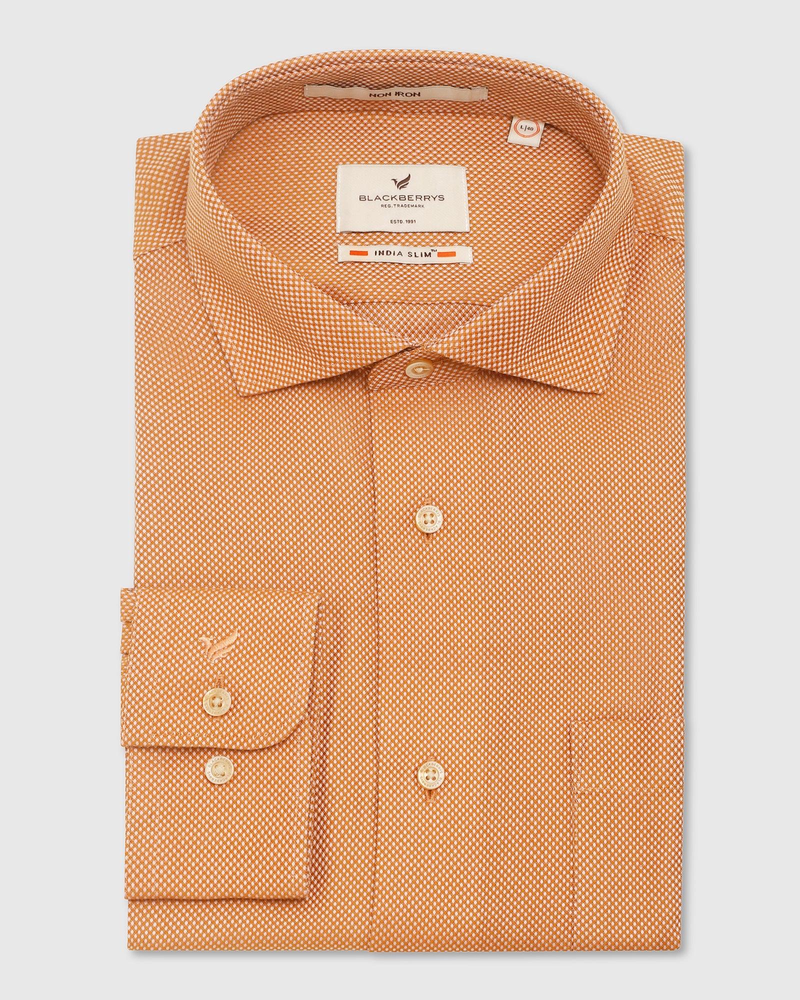 Textured Formal Shirt In Yellow (Quint) - Blackberrys