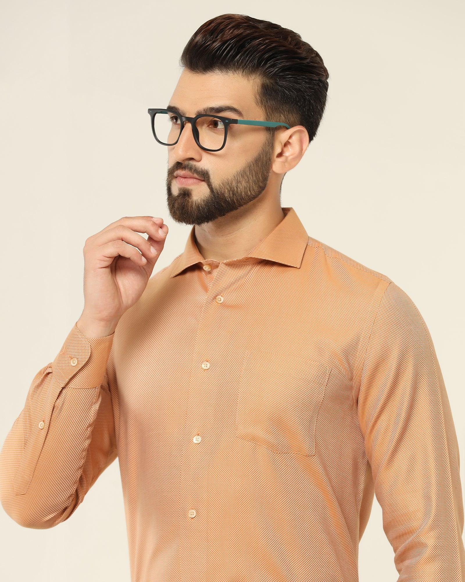 Textured Formal Shirt In Yellow (Quint) - Blackberrys