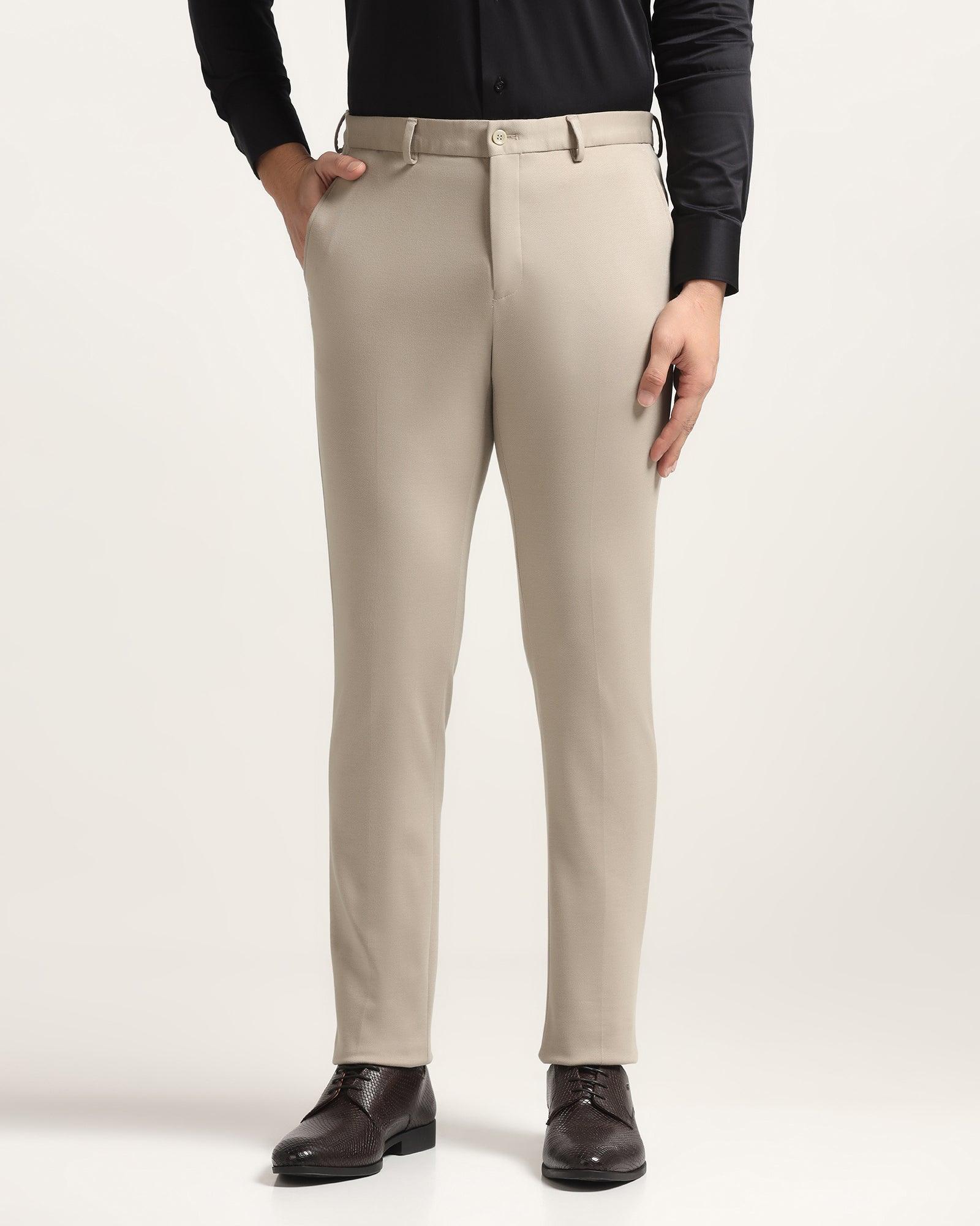 Slim Comfort B-95 Formal Beige Textured Trouser - Easter - Blackberrys