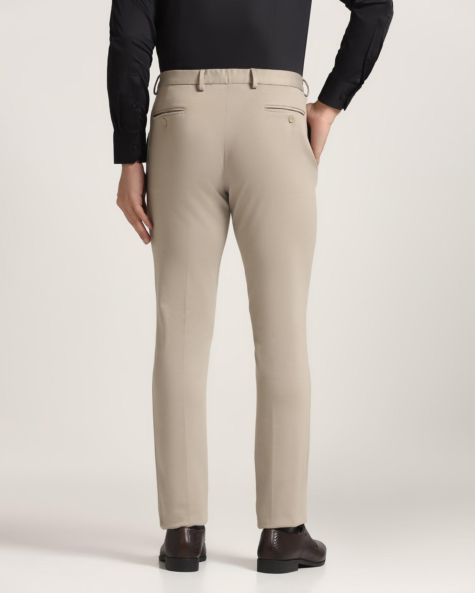 Slim Comfort B-95 Formal Beige Textured Trouser - Easter - Blackberrys