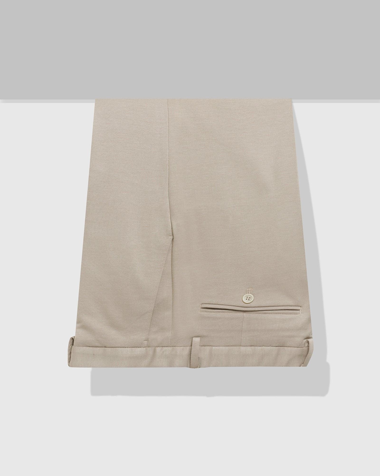 Slim Comfort B-95 Formal Beige Textured Trouser - Easter - Blackberrys
