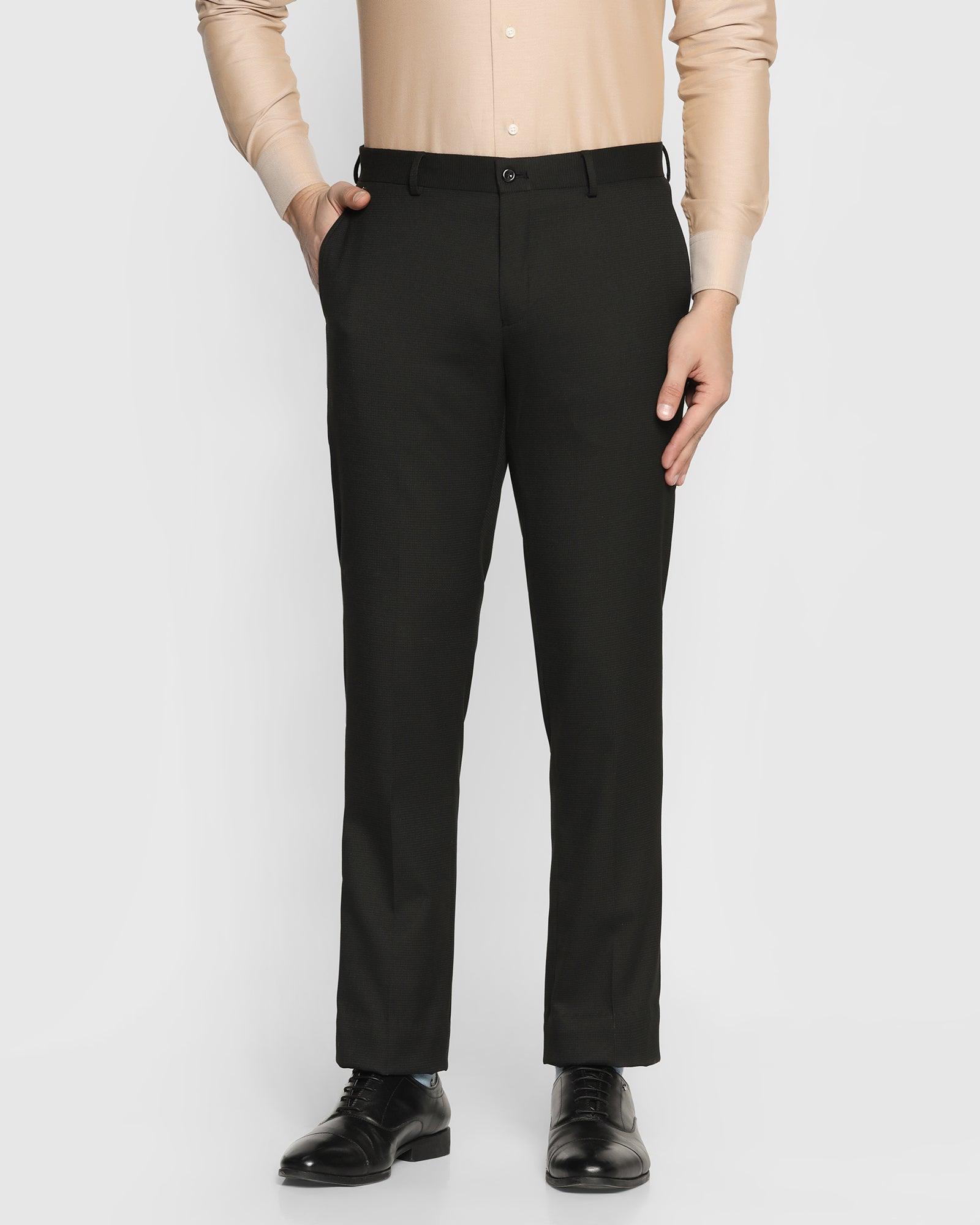 Slim Comfort B-95 Formal Black Textured Trouser - Punto - Blackberrys