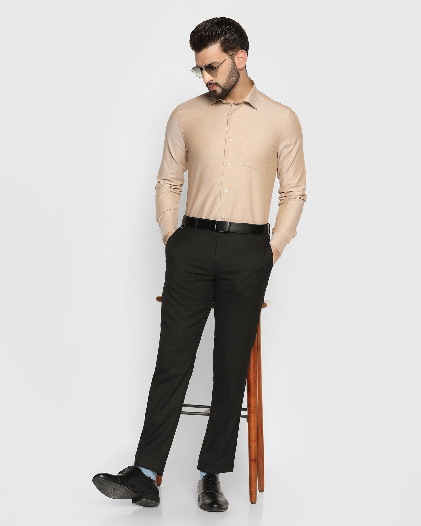 Slim Comfort B-95 Formal Black Textured Trouser - Punto - Blackberrys