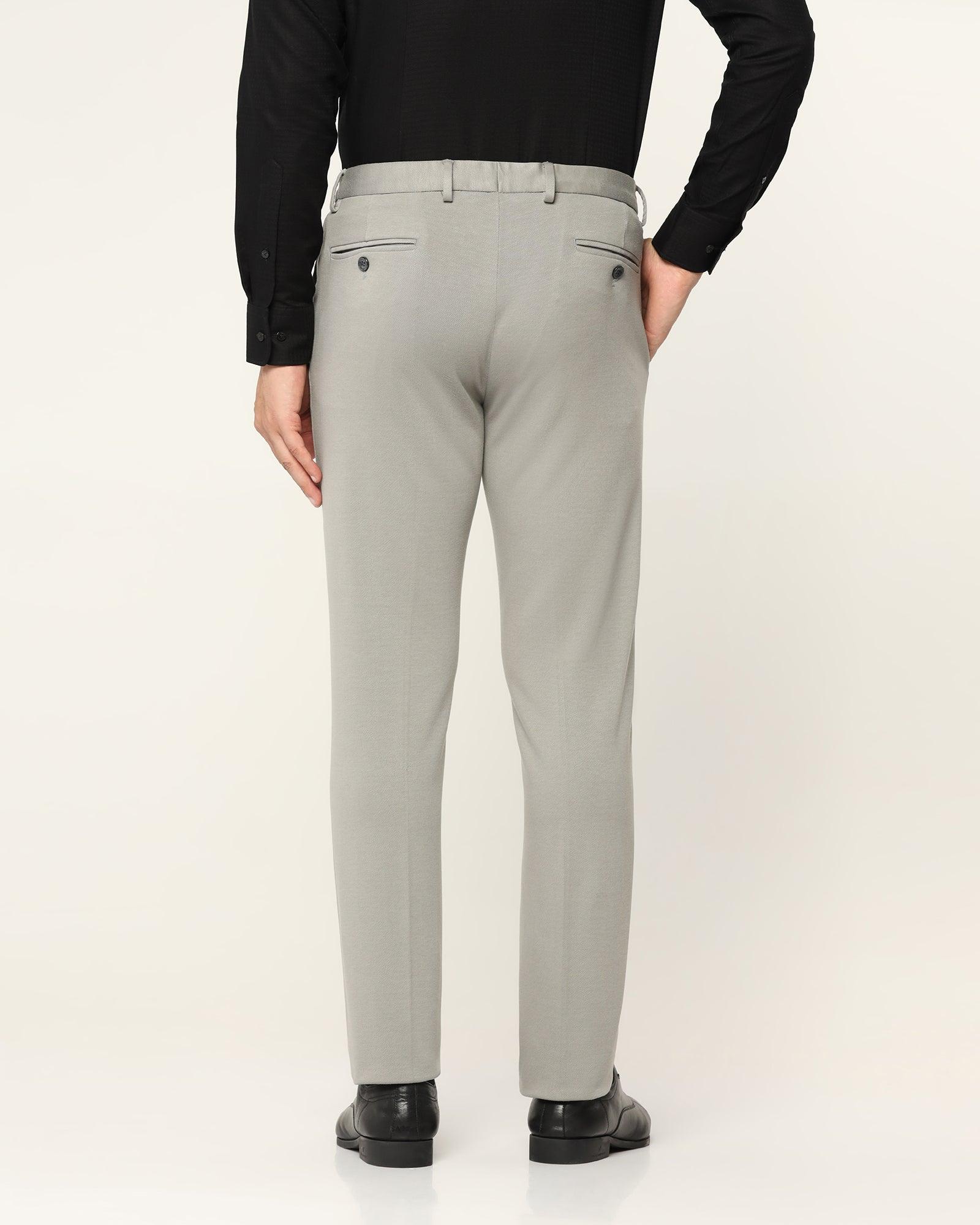 Textured Formal Trousers In Grey B-95 (Easter) - Blackberrys