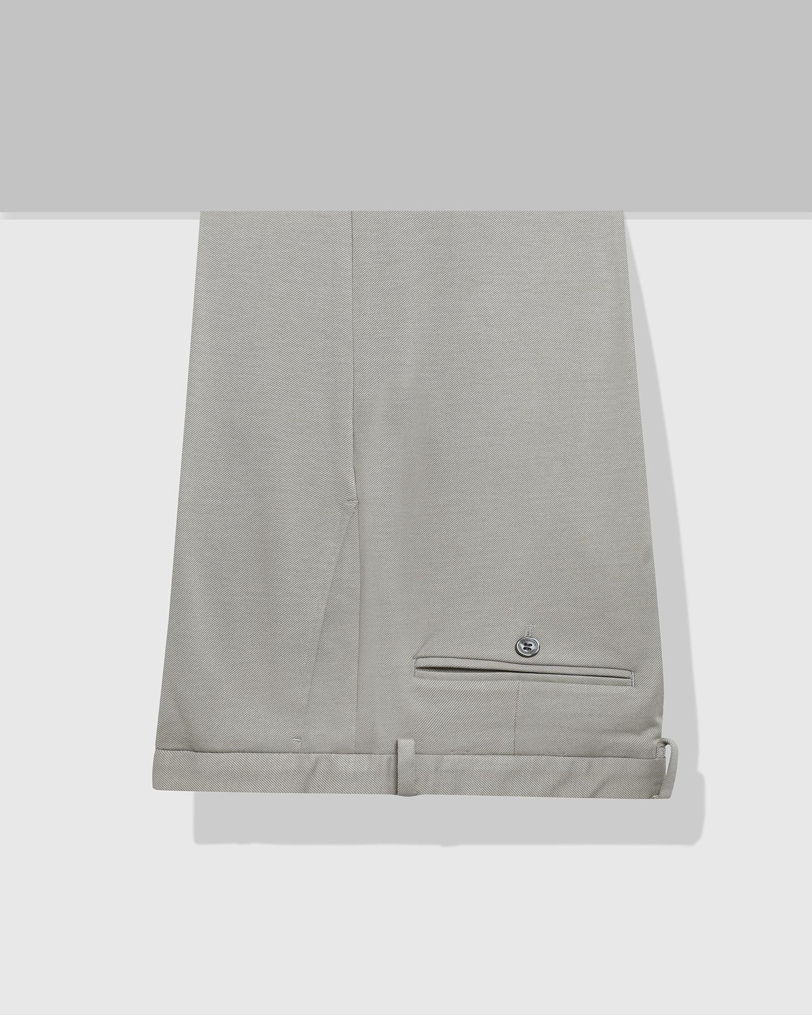 Textured Formal Trousers In Grey B-95 (Easter) - Blackberrys