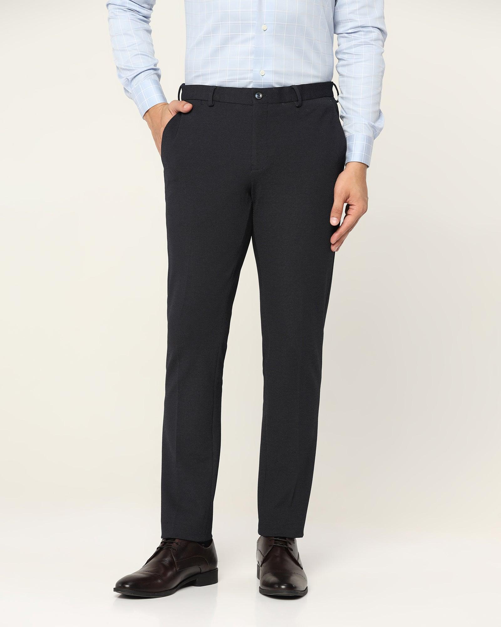 Textured Formal Trousers In Navy B-91 (Reader) - Blackberrys