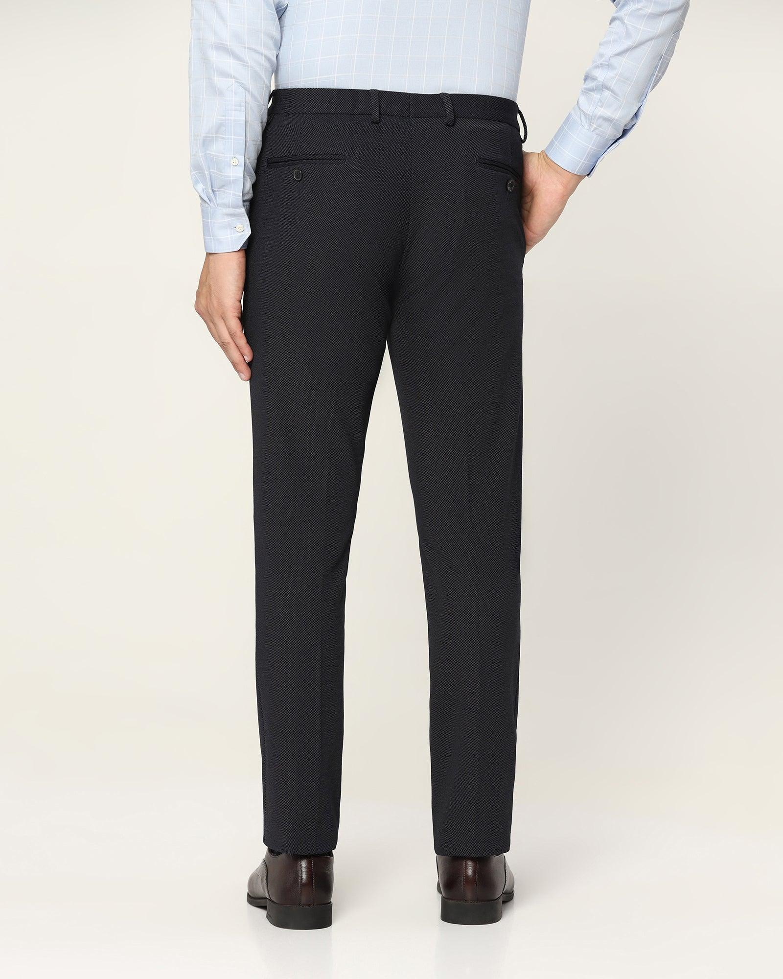 Textured Formal Trousers In Navy B-91 (Reader) - Blackberrys