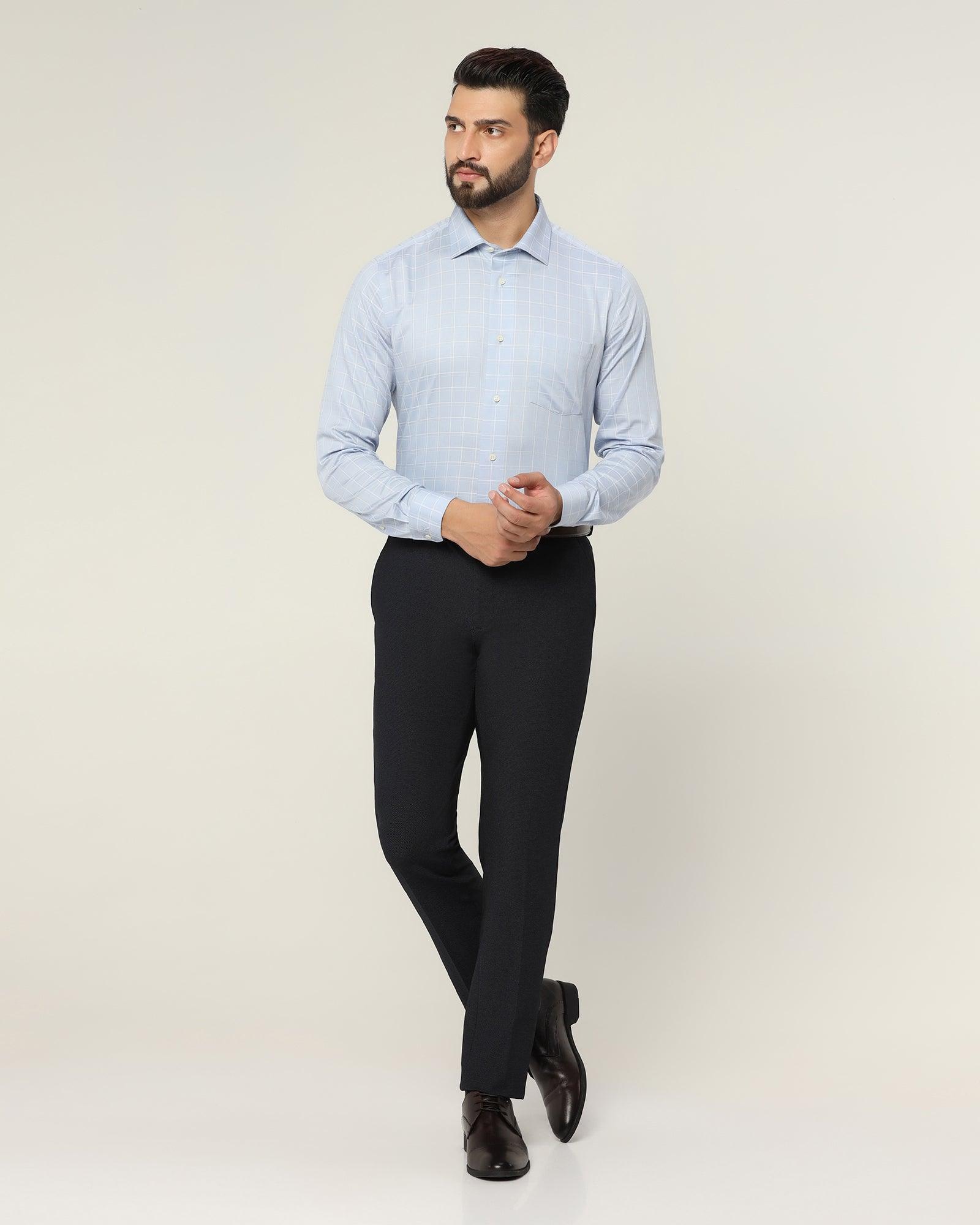 Textured Formal Trousers In Navy B-91 (Reader) - Blackberrys