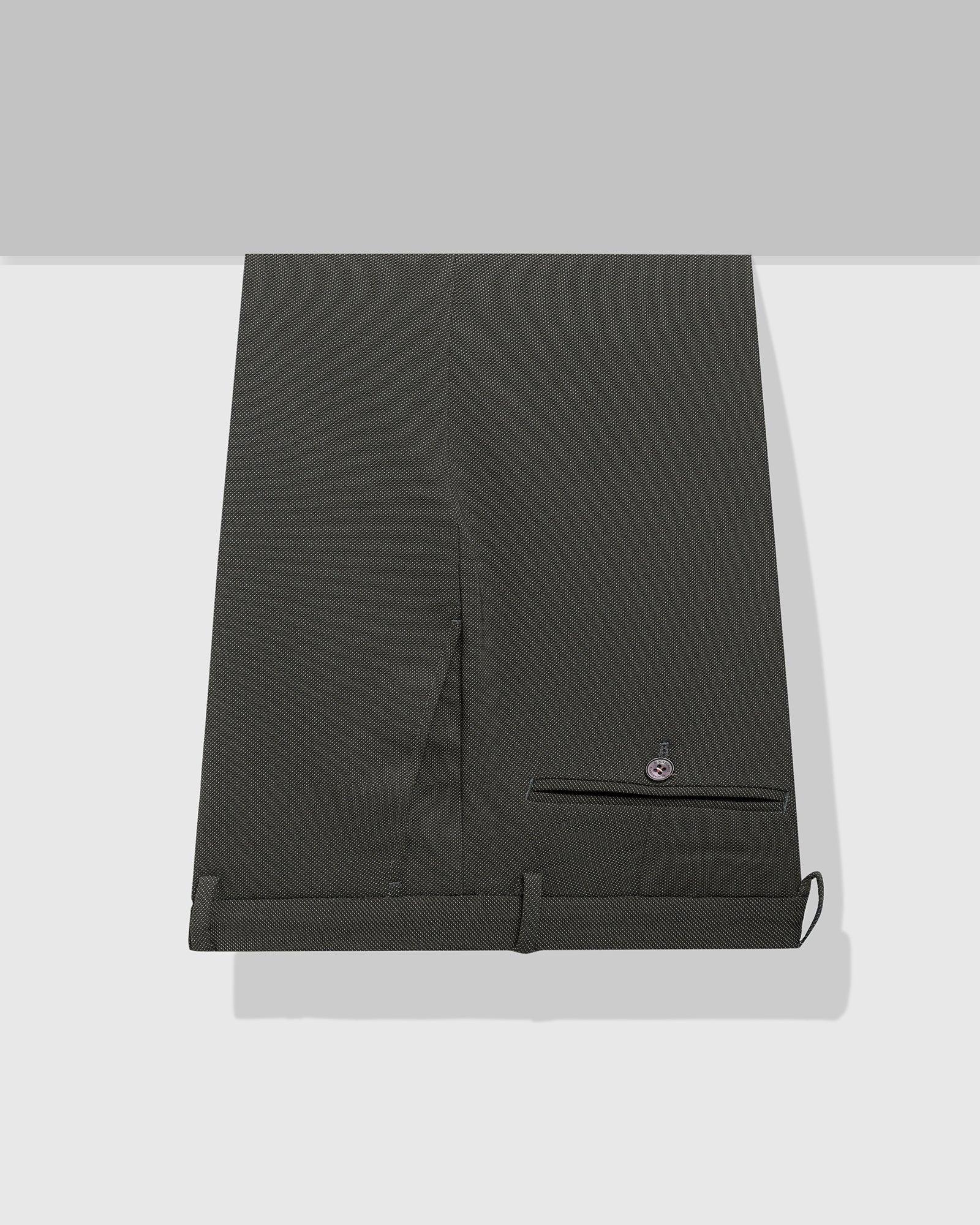 Textured Formal Trousers In Olive B-91 (Reader) - Blackberrys