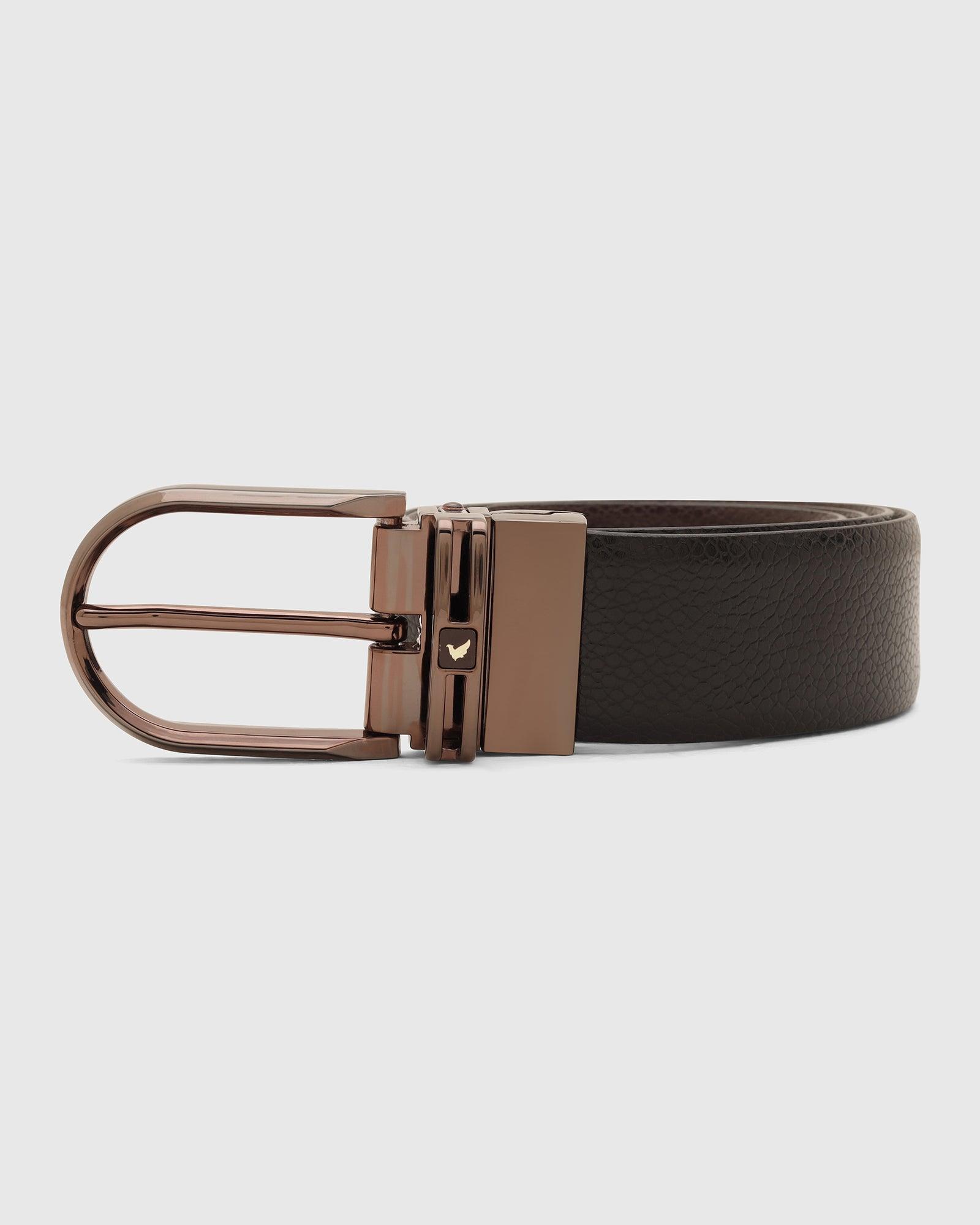 Leather Reversible Wine Black Textured Belt - Toad - Blackberrys