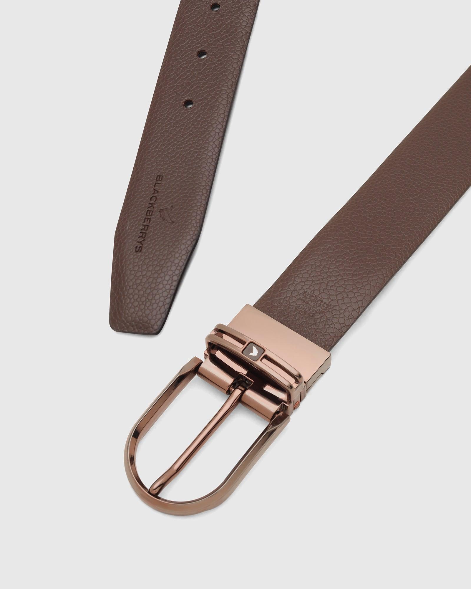 Leather Reversible Wine Black Textured Belt - Toad - Blackberrys