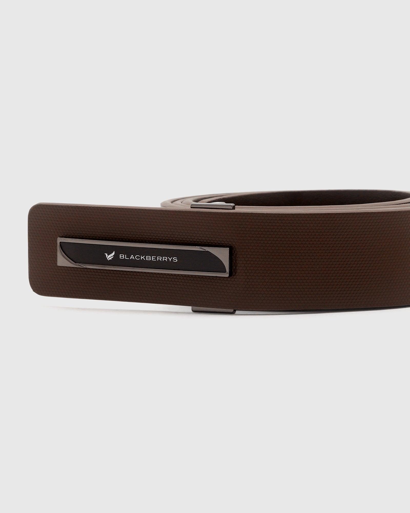 Textured Single Side Belt In Brown (New Kric) - Blackberrys
