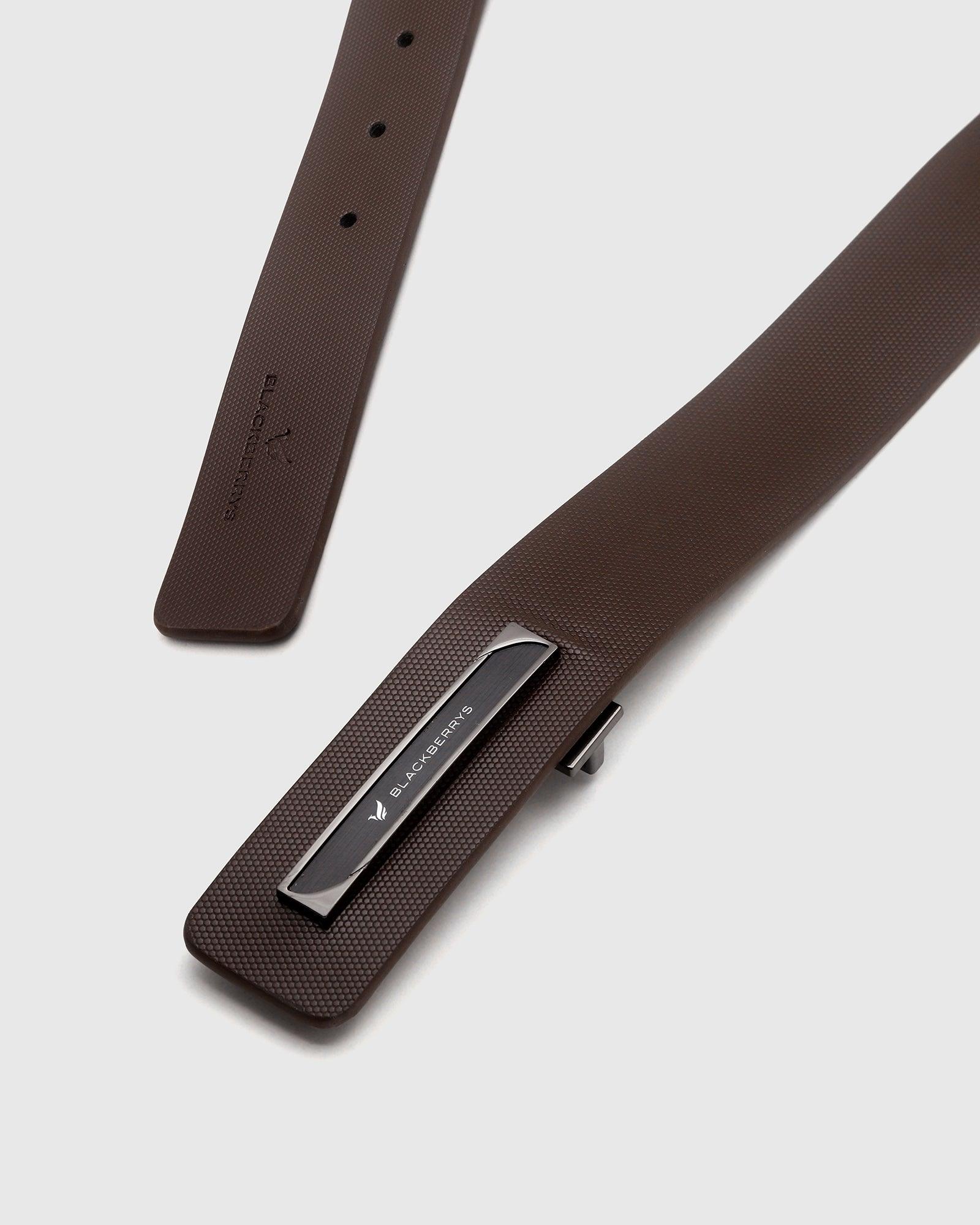 Textured Single Side Belt In Brown (New Kric) - Blackberrys