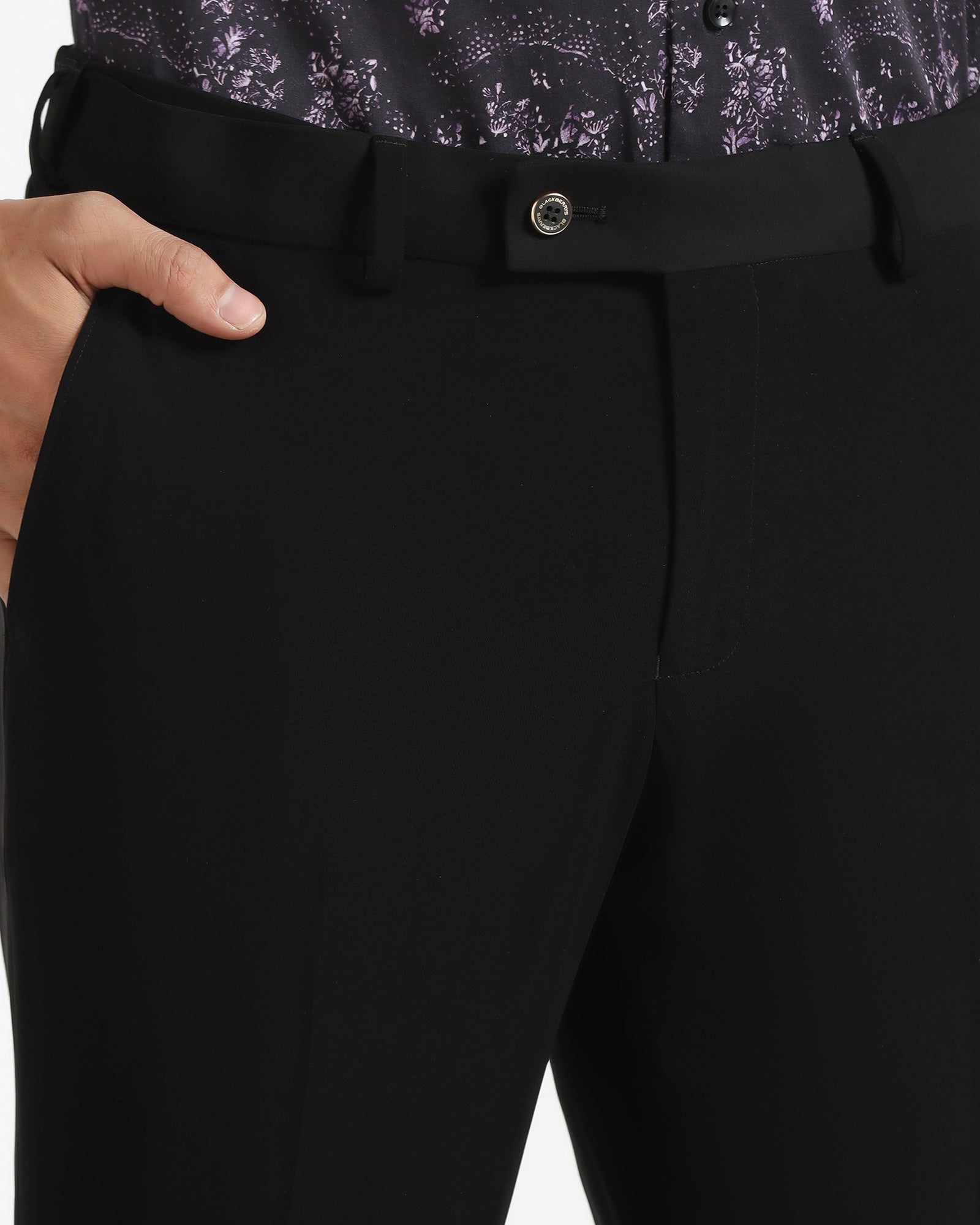 Three Piece Black Solid Formal Suit - Rostov