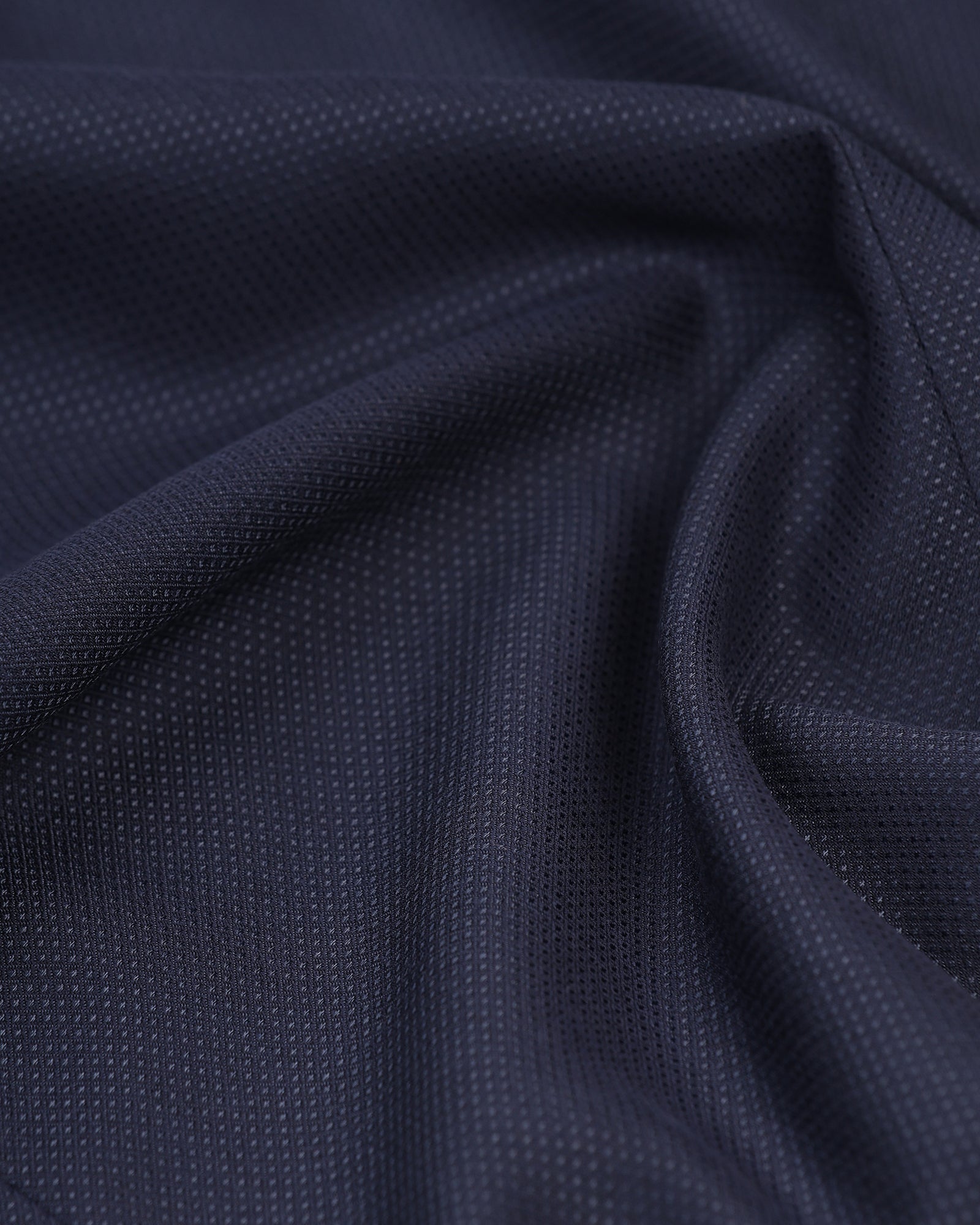 Three Piece Navy Textured Formal Suit - Helter