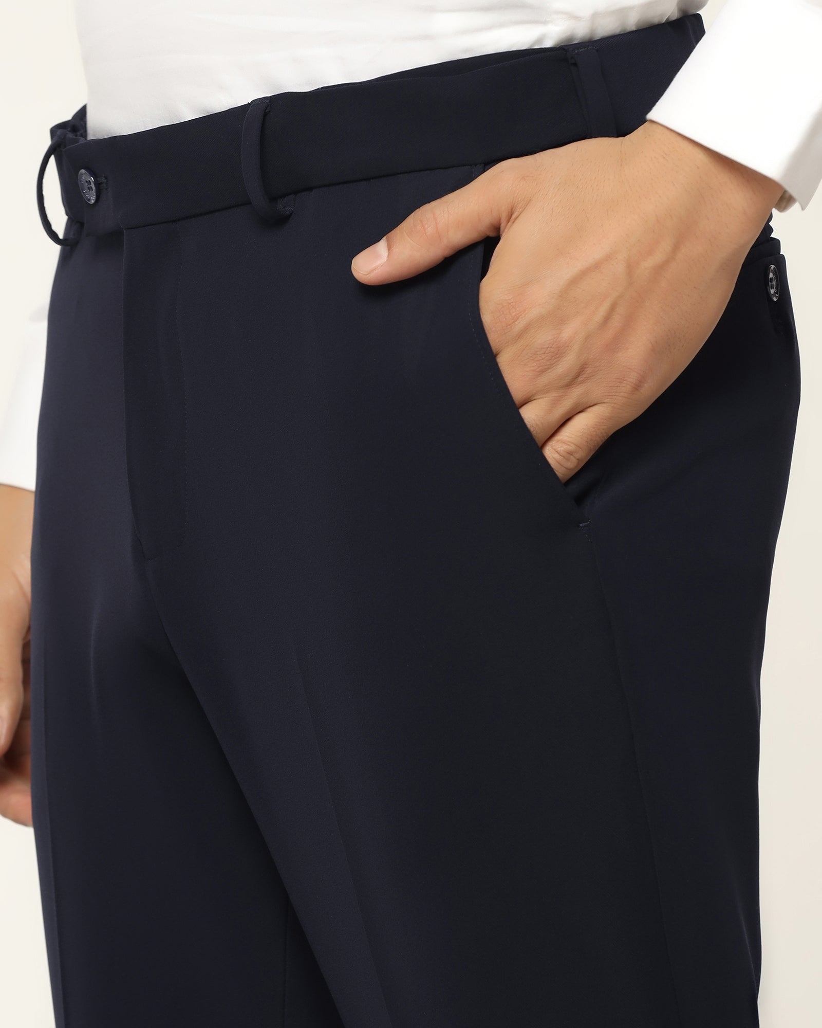 Three Piece Navy Textured Formal Suit - Josfer