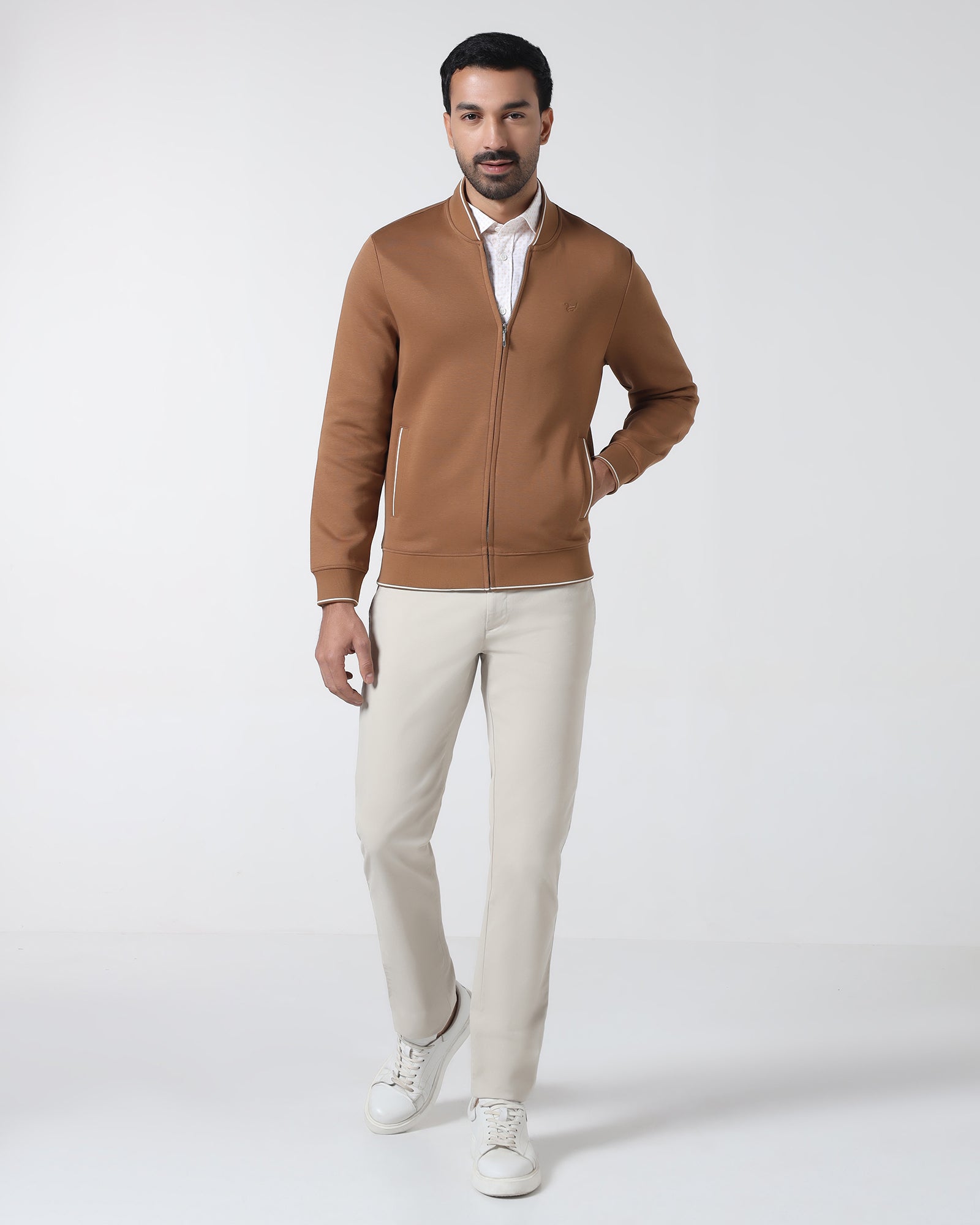 Tobacco Brown Hoodie Solid Sweatshirt - Morgo