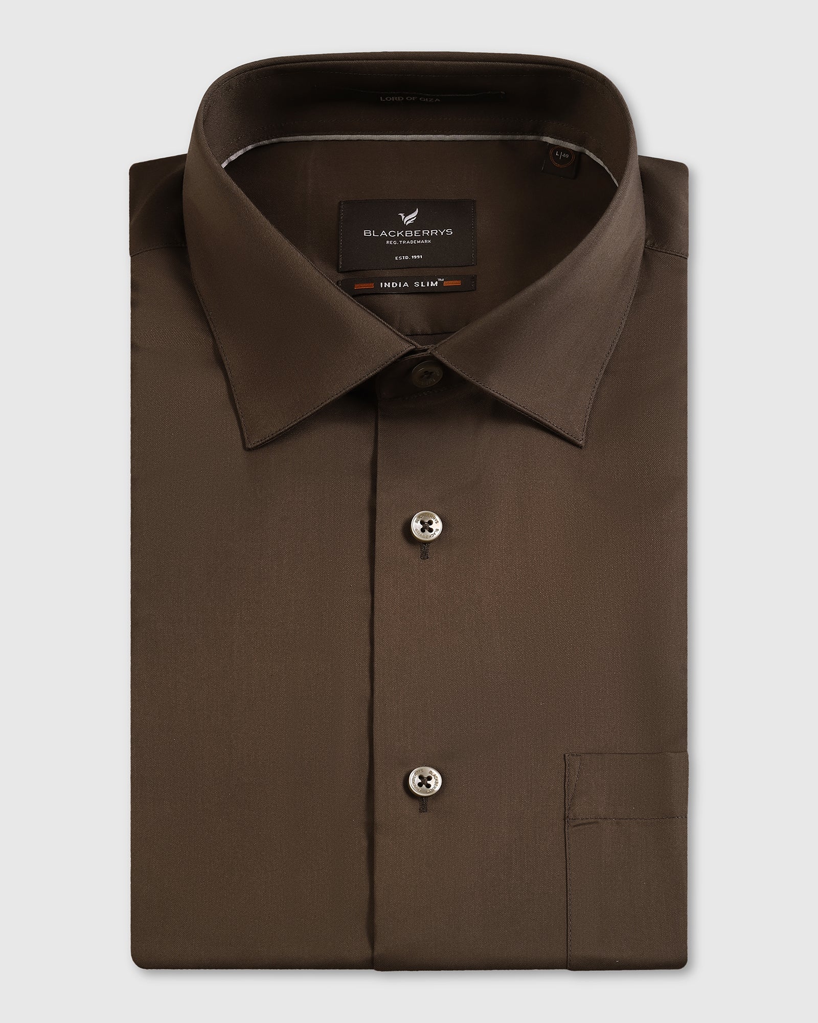 Tobacco Brown Solid Shirt - Roger