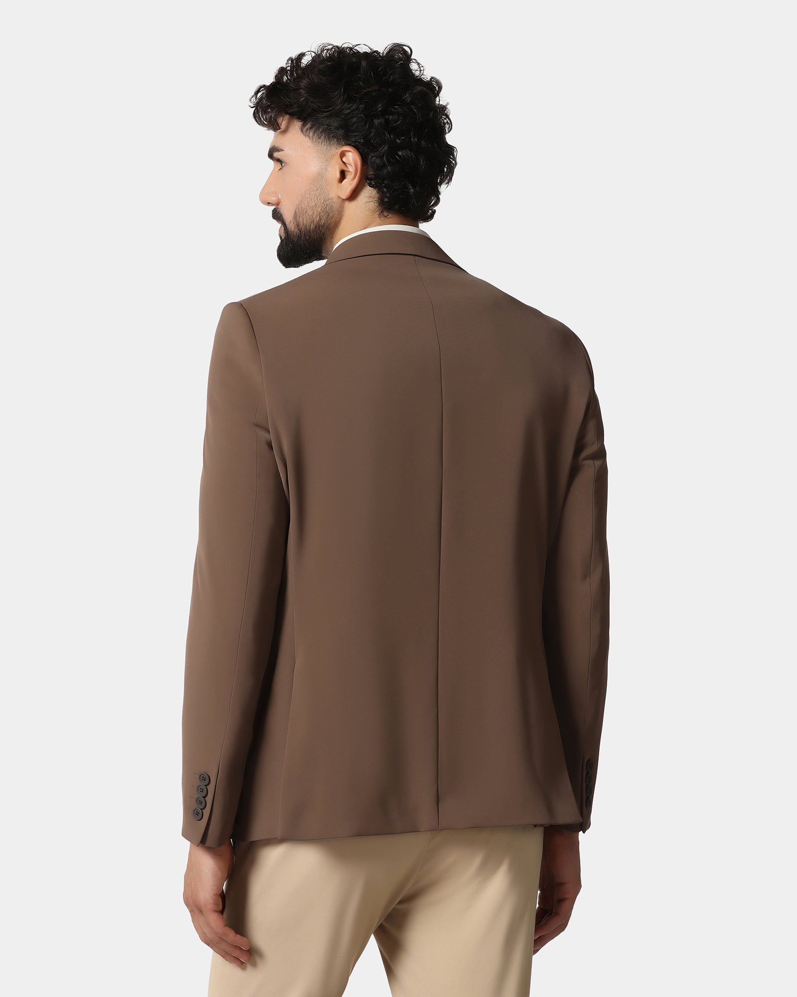 Tobacco Brown TechPro Solid Blazer - Absolute