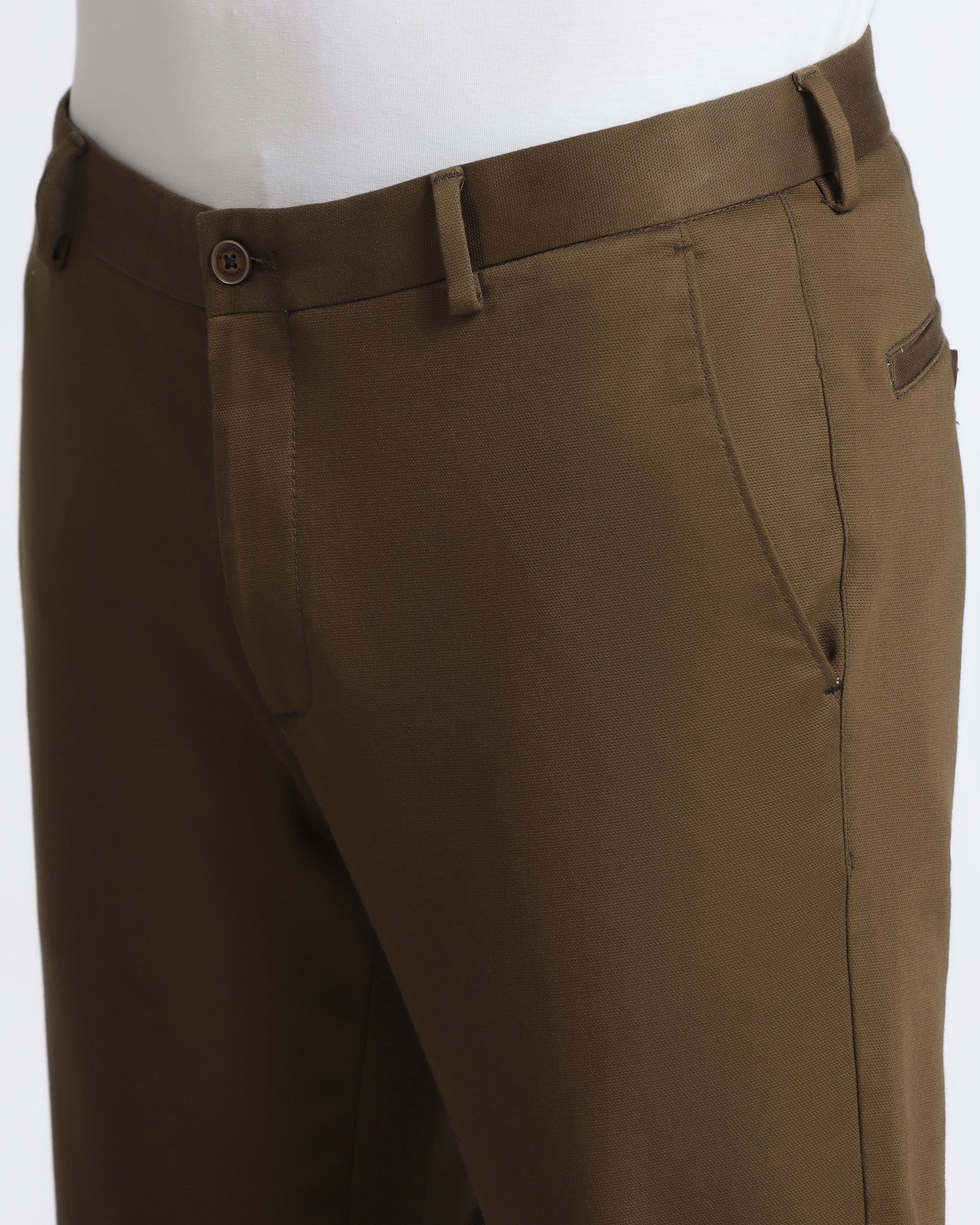 Tobacco Brown Textured Khakis - Brook