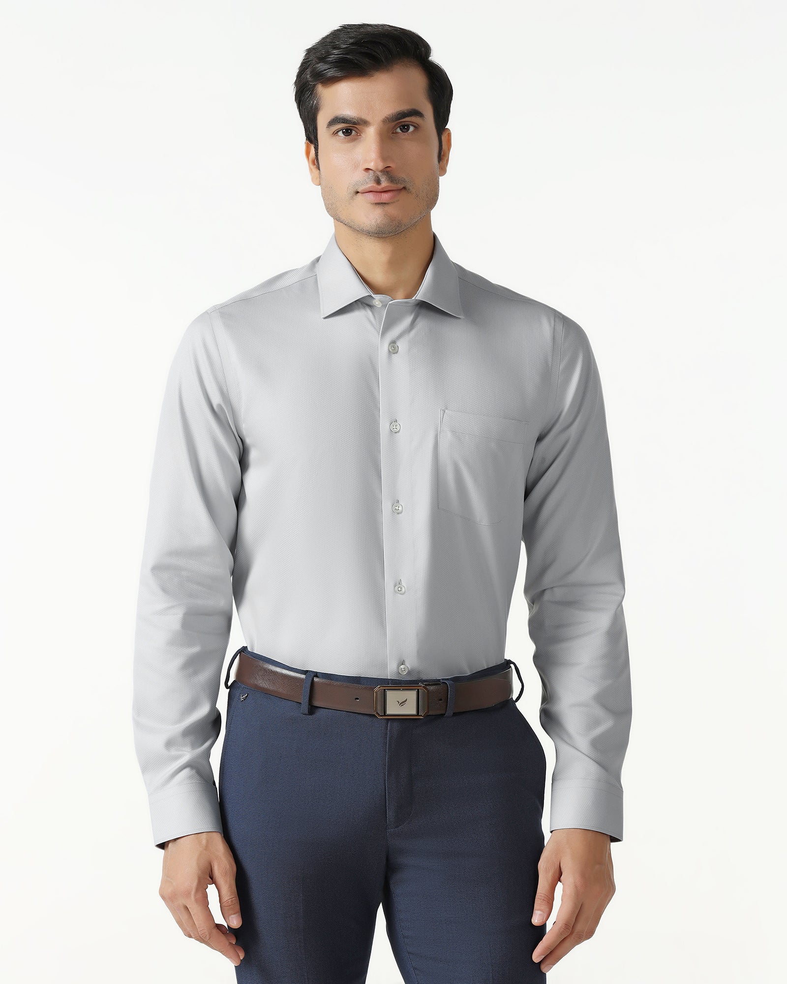 True Gray Non Iron Textured Shirt - E31