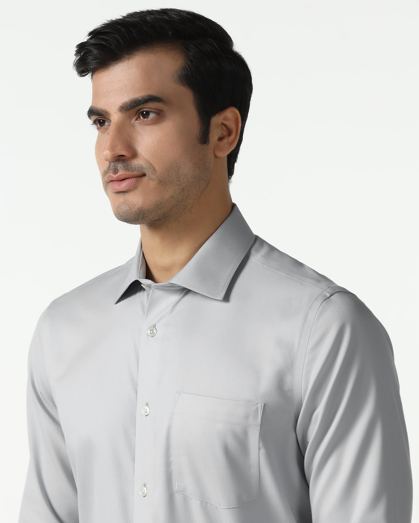 True Gray Non Iron Textured Shirt - E31