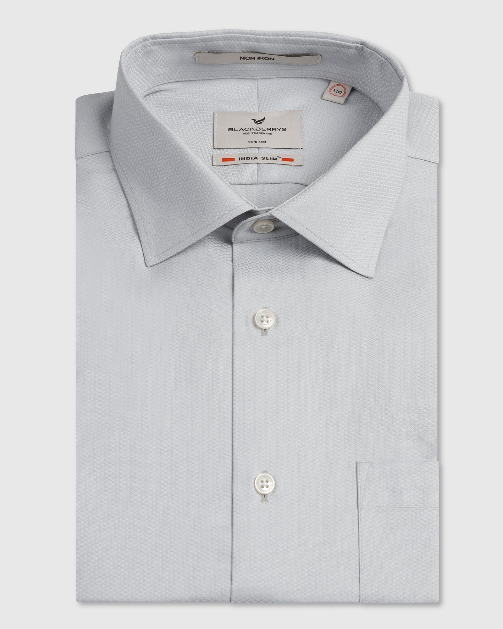 True Gray Non Iron Textured Shirt - E31