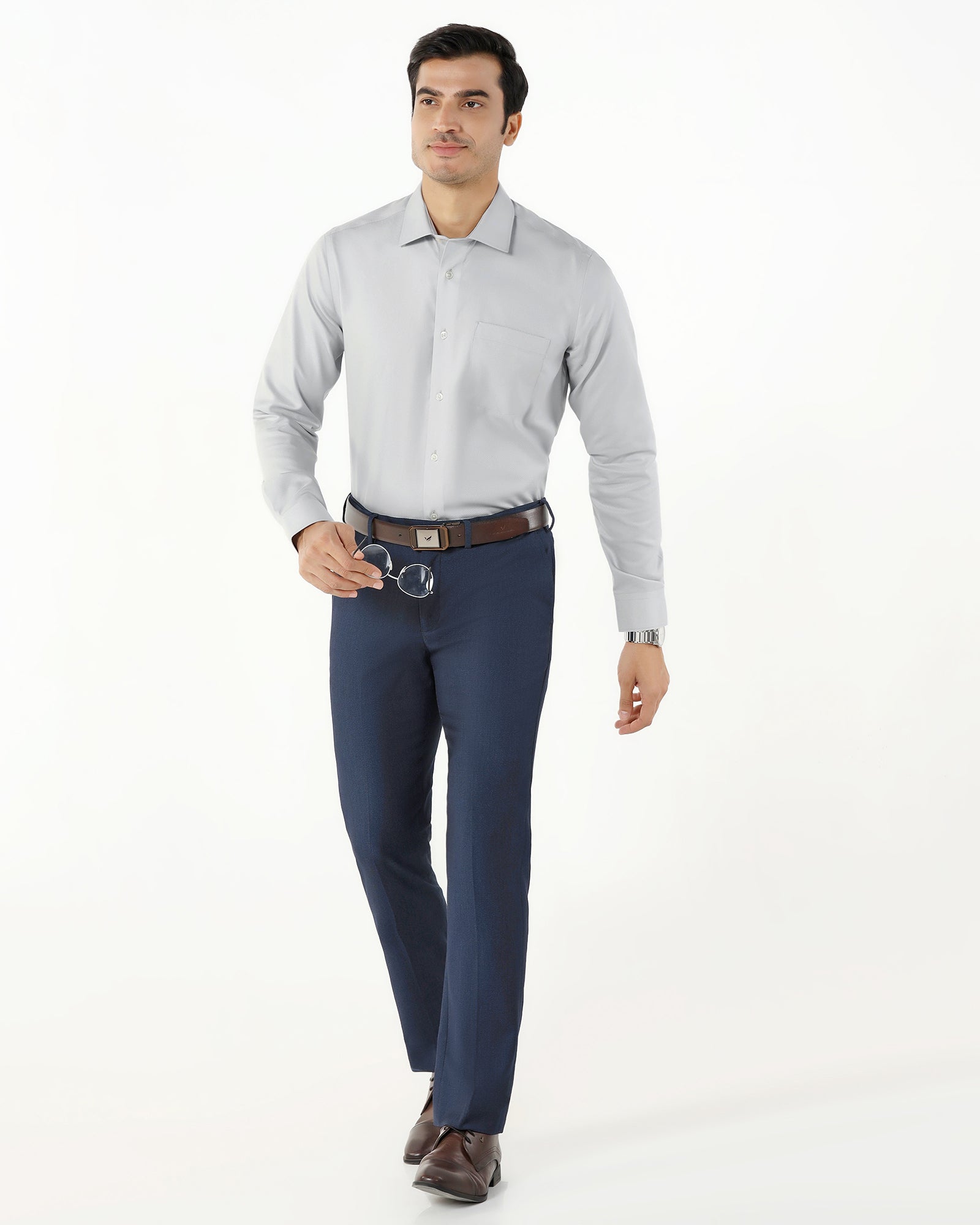True Gray Non Iron Textured Shirt - E31