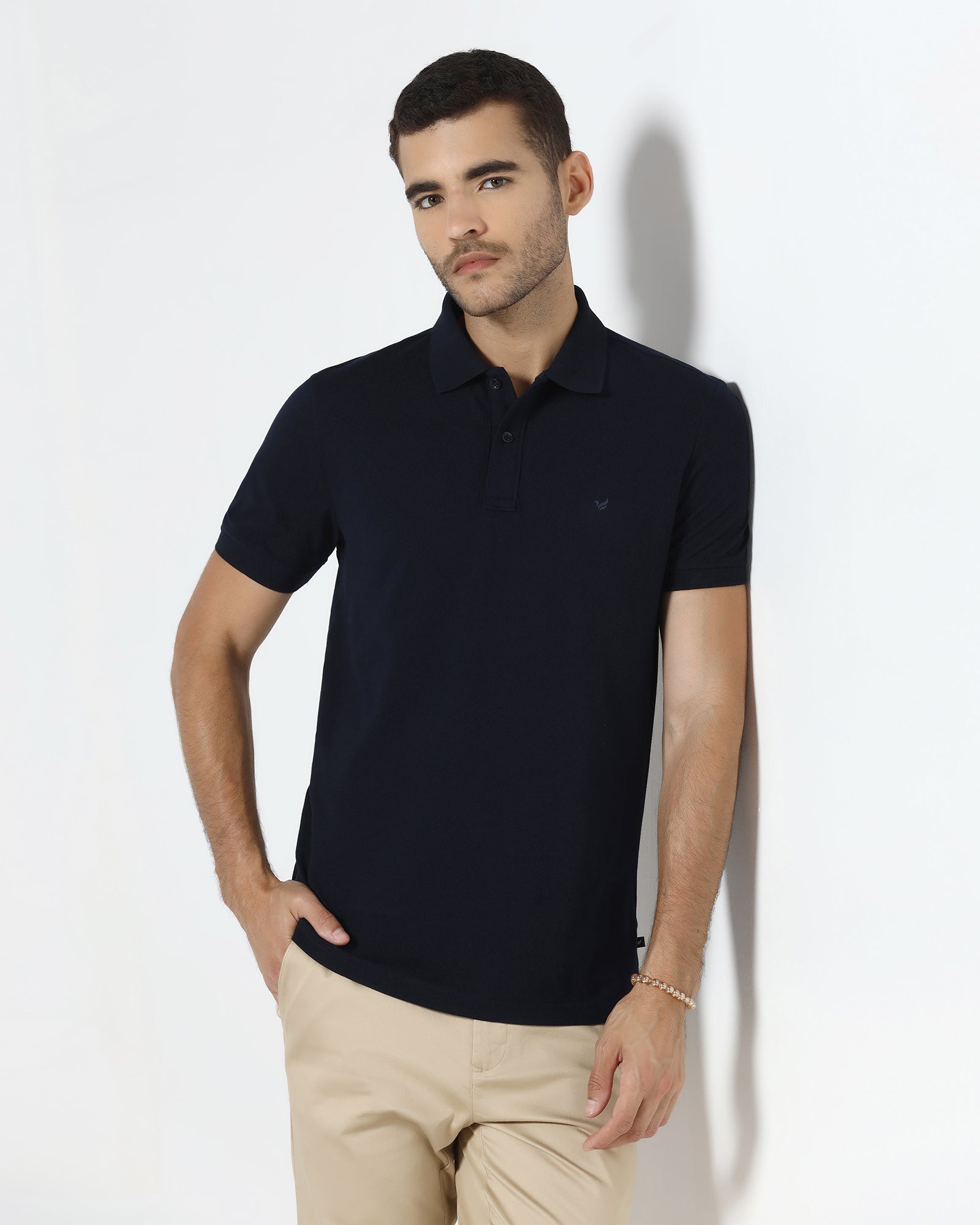 True Navy Solid Polo - Bright