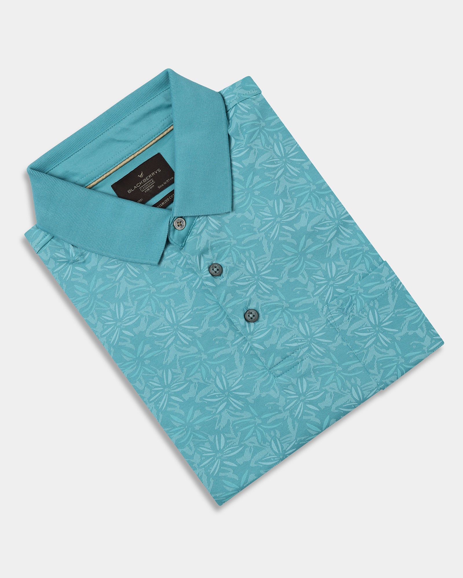 Turquoise Printed Polo - Dane