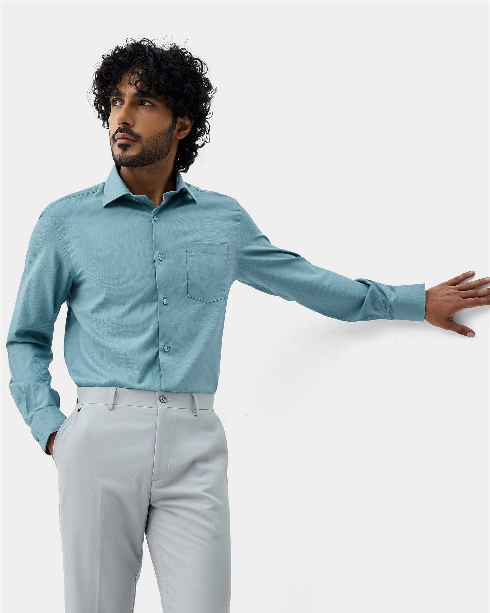 Turquoise Textured Shirt - Birch