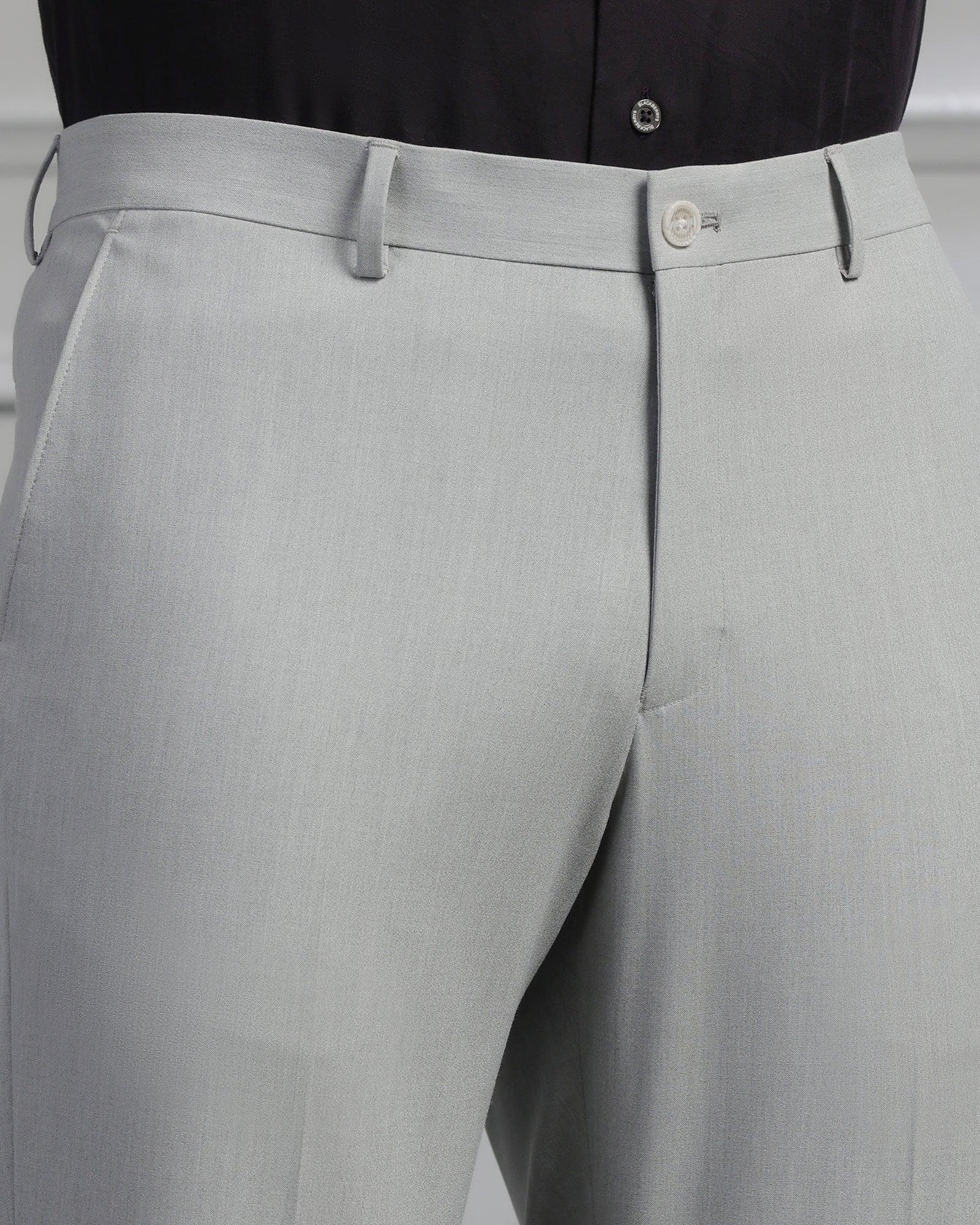 Two Piece Light Grey Solid Formal Suit - Cadera - Blackberrys