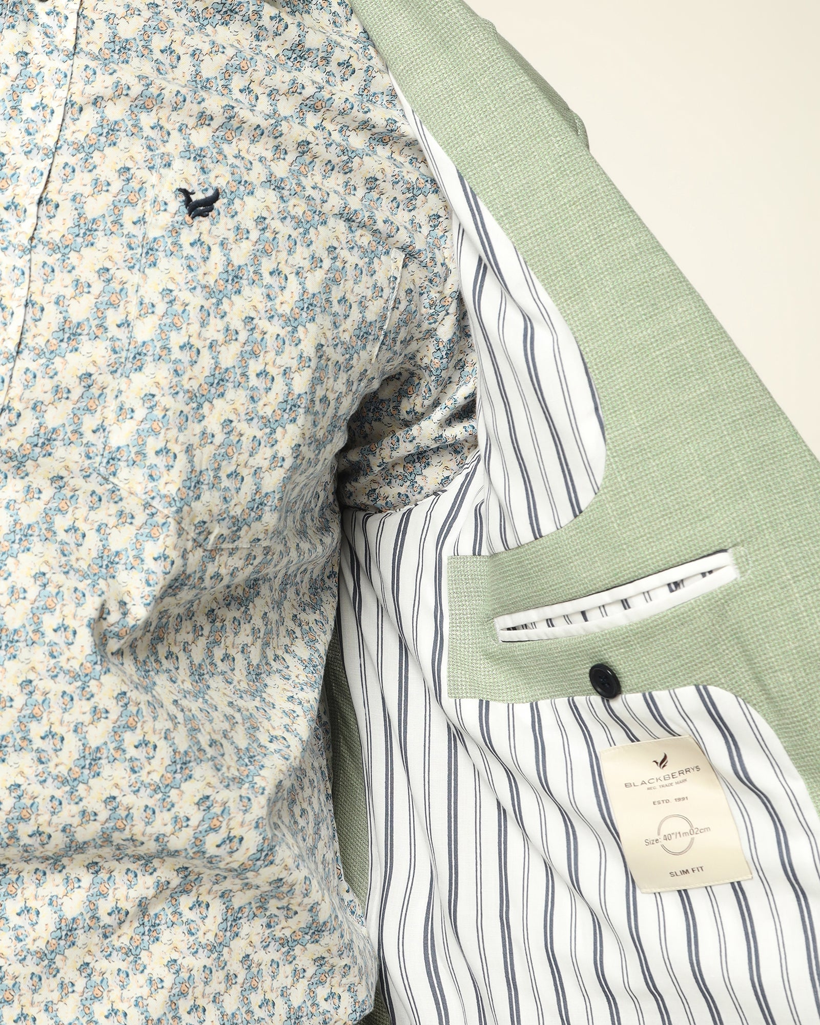 Two Piece Mint Textured Formal Suit - Orcus