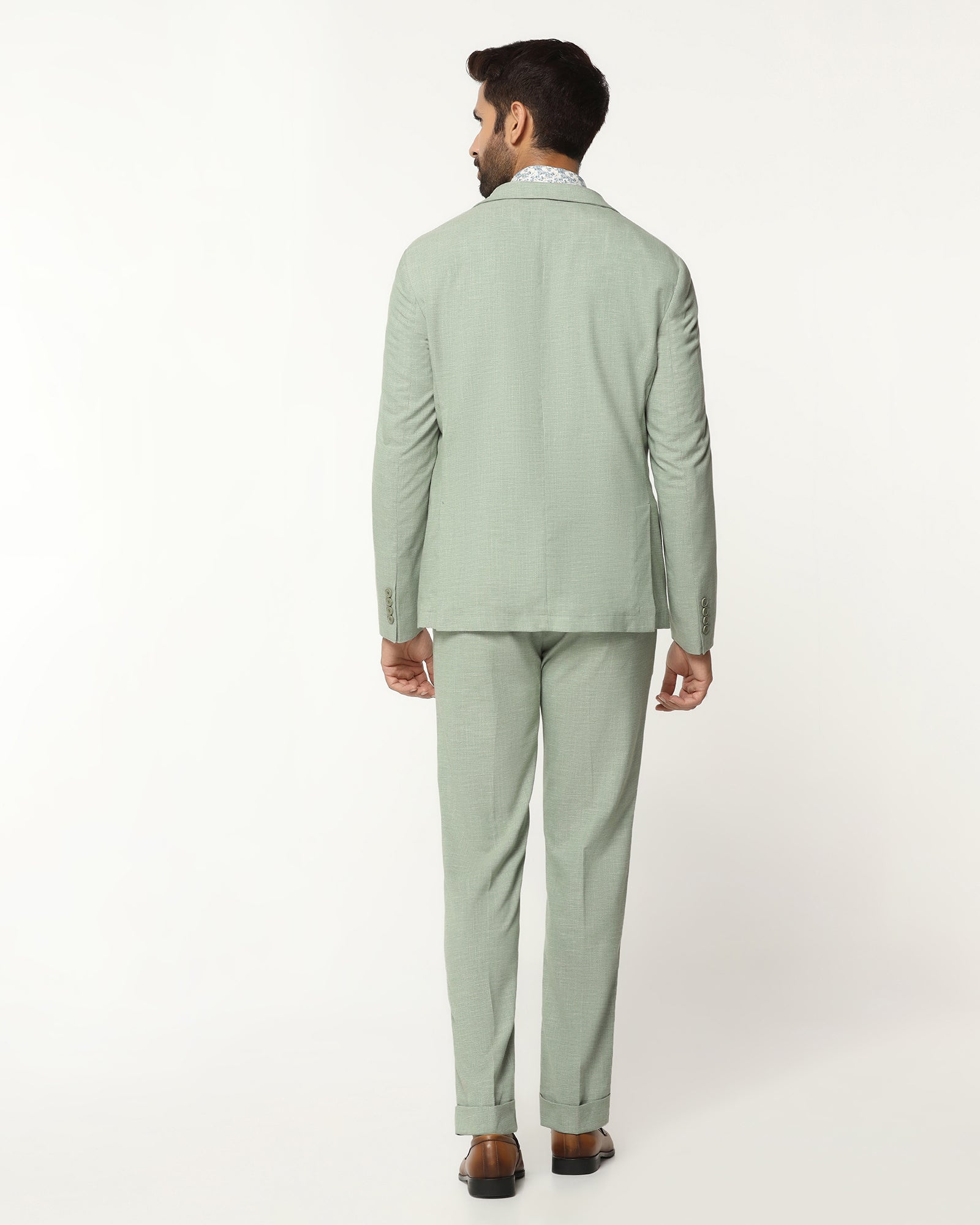 Two Piece Mint Textured Formal Suit - Orcus